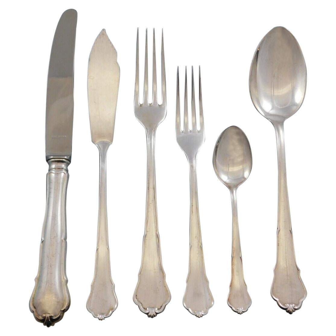 Chippendale by HTB Sterling Silver Flatware Set Service for 6 Dinner 36 pieces
