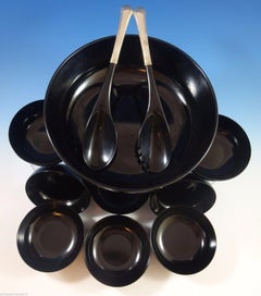 Chippendale by Towle Sterling Silver Salad Set 11-Piece with Black Melamine