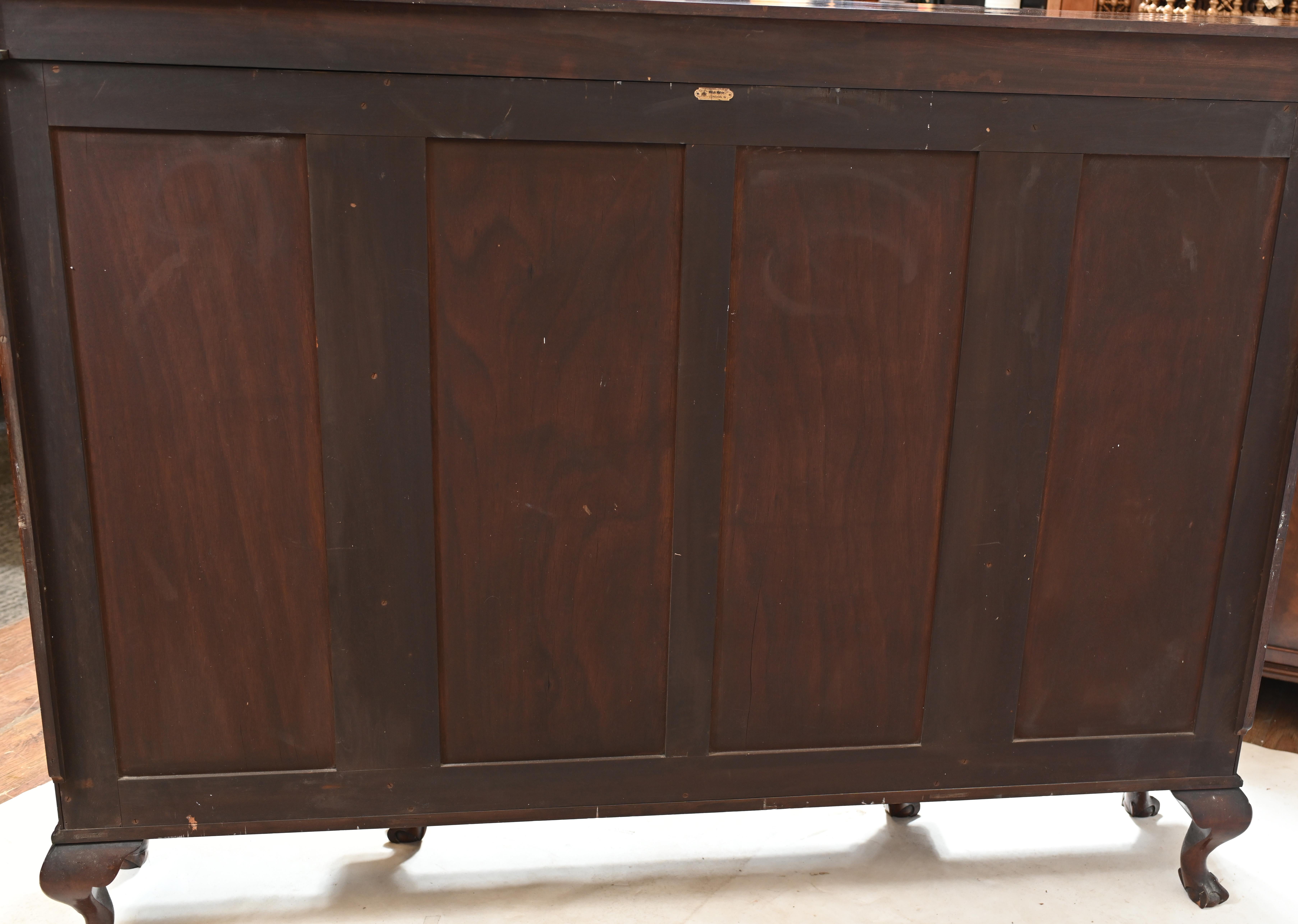 Chippendale Cabinet Mahogany Breakfront Glass Fronted 7