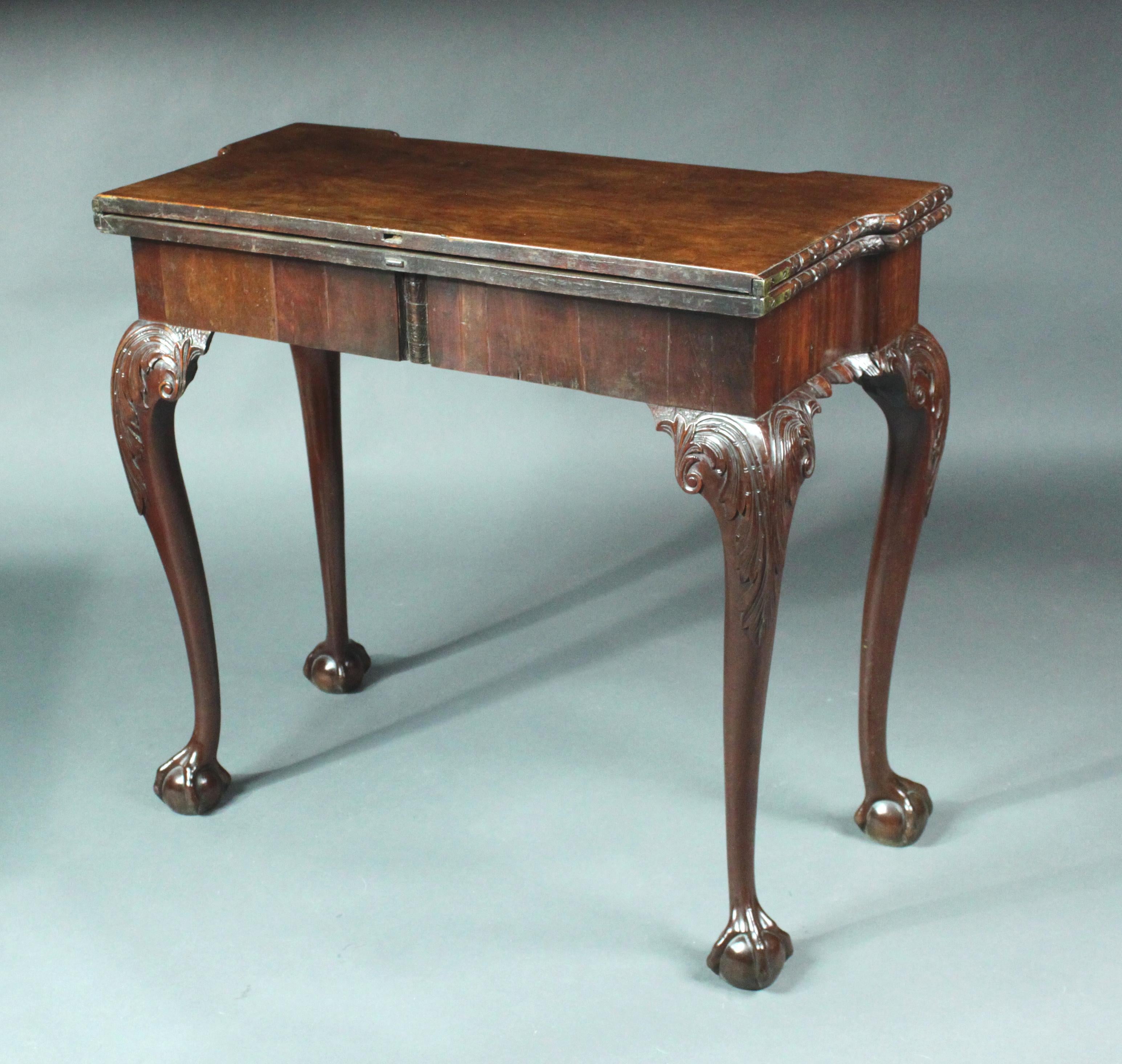 English Chippendale Card Table For Sale