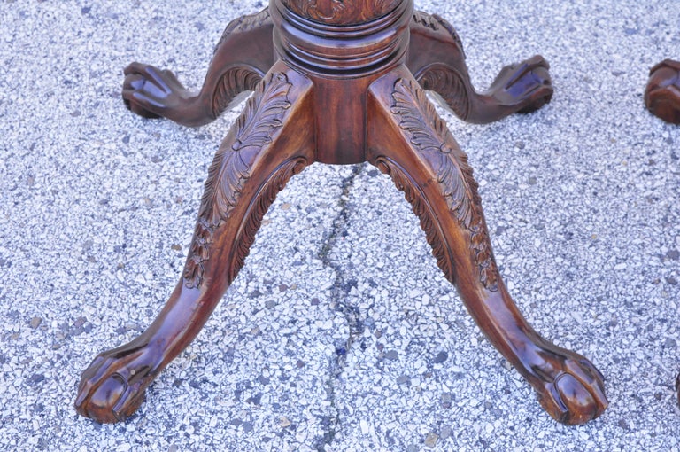 North American Chippendale Carved Ball and Claw Dining Table Double Pedestal Base, Legs Only For Sale