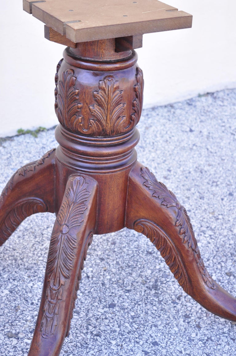 Chippendale Carved Ball and Claw Dining Table Double Pedestal Base, Legs Only In Good Condition For Sale In Philadelphia, PA