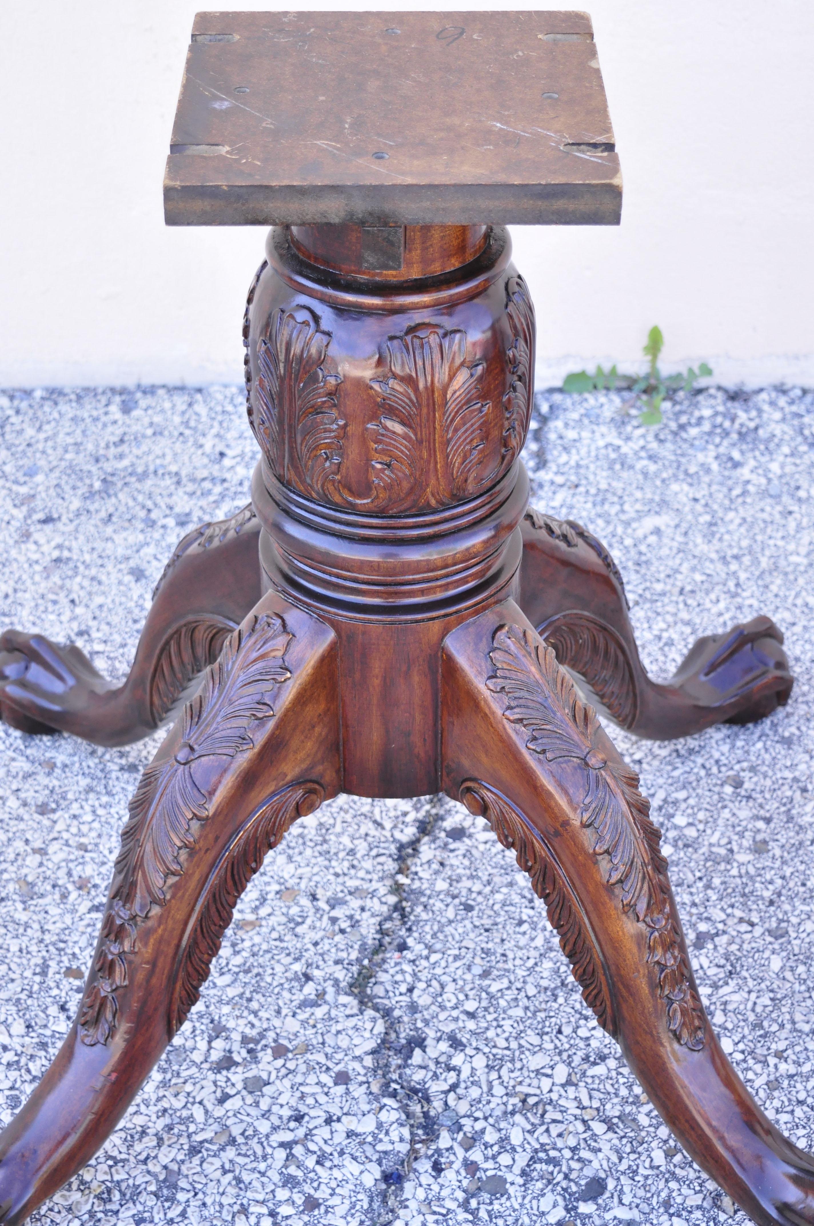 Chippendale Carved Ball and Claw Dining Table Double Pedestal Base, Legs Only In Good Condition In Philadelphia, PA