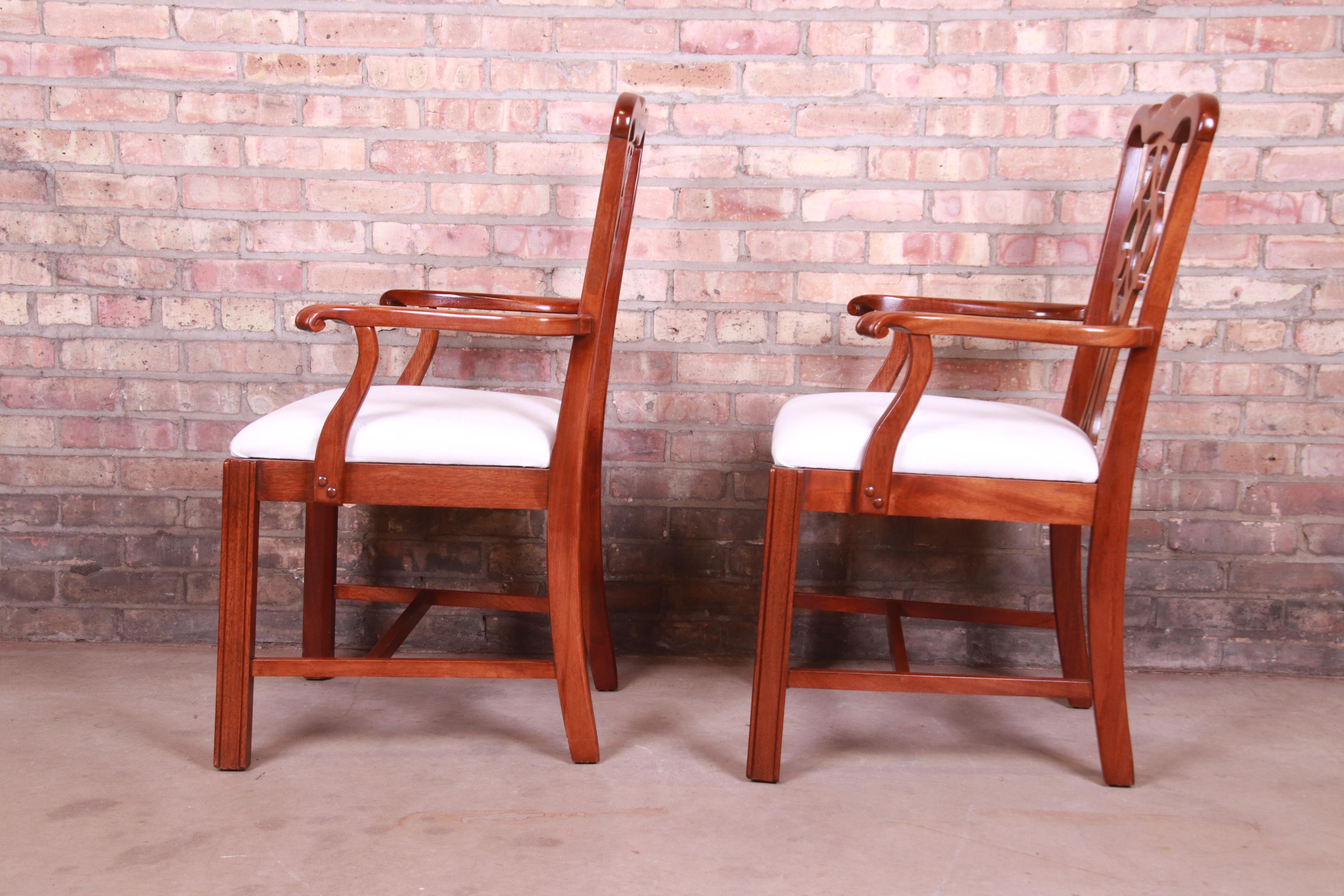 Chippendale Carved Mahogany Dining Armchairs, Pair For Sale 2