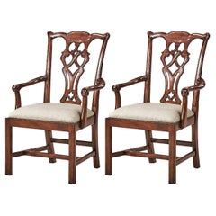 Sillones de Comedor Chippendale de Caoba Tallada (Juego de 2)