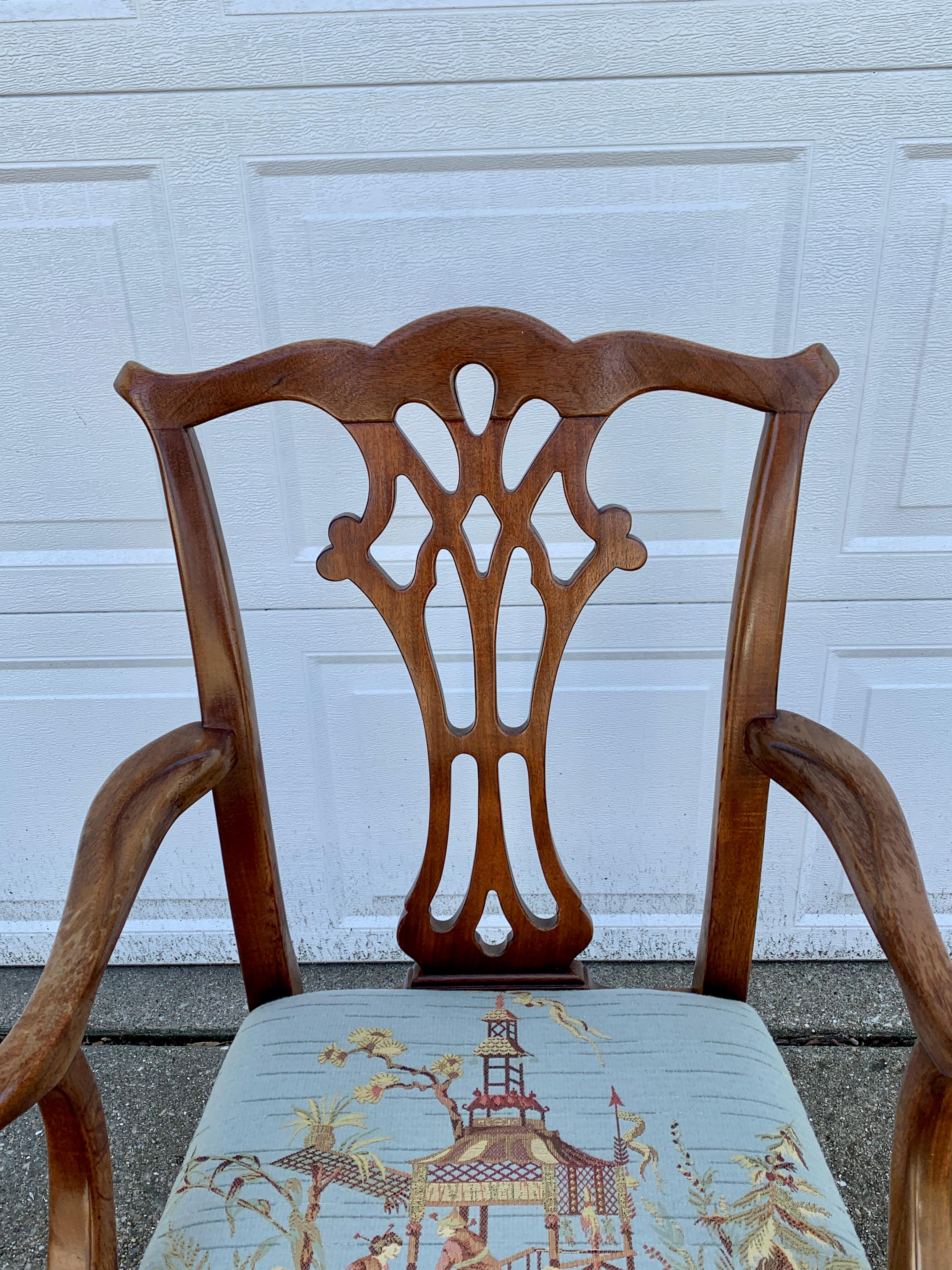 Chippendale Carved Mahogany Dining Chairs, Set of Six For Sale 5