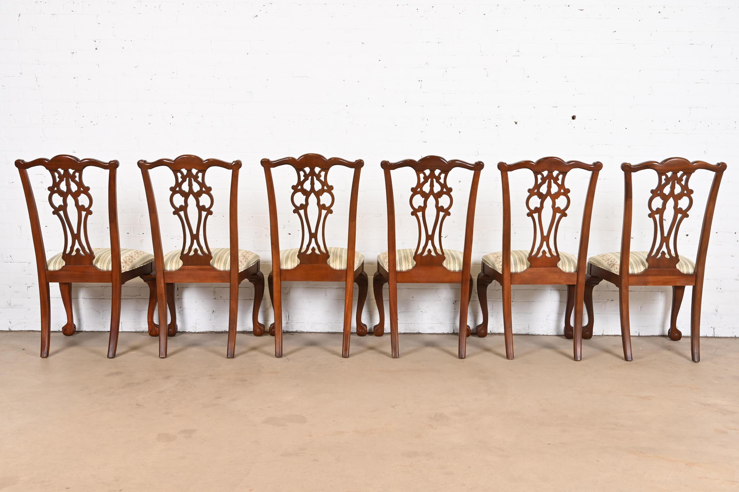 Chippendale Carved Mahogany Dining Chairs, Set of Six 1
