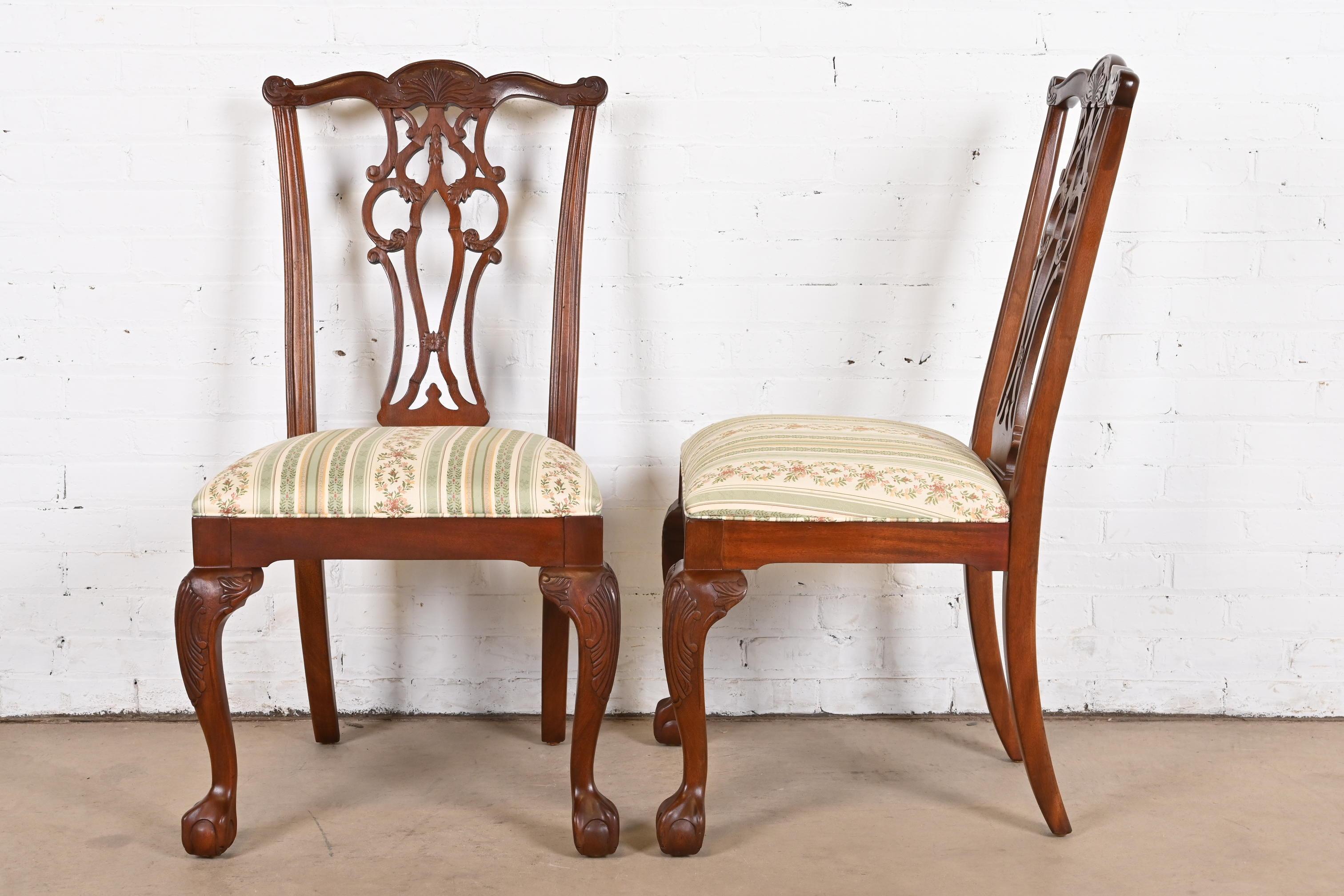 Chippendale Carved Mahogany Dining Chairs, Set of Six 2