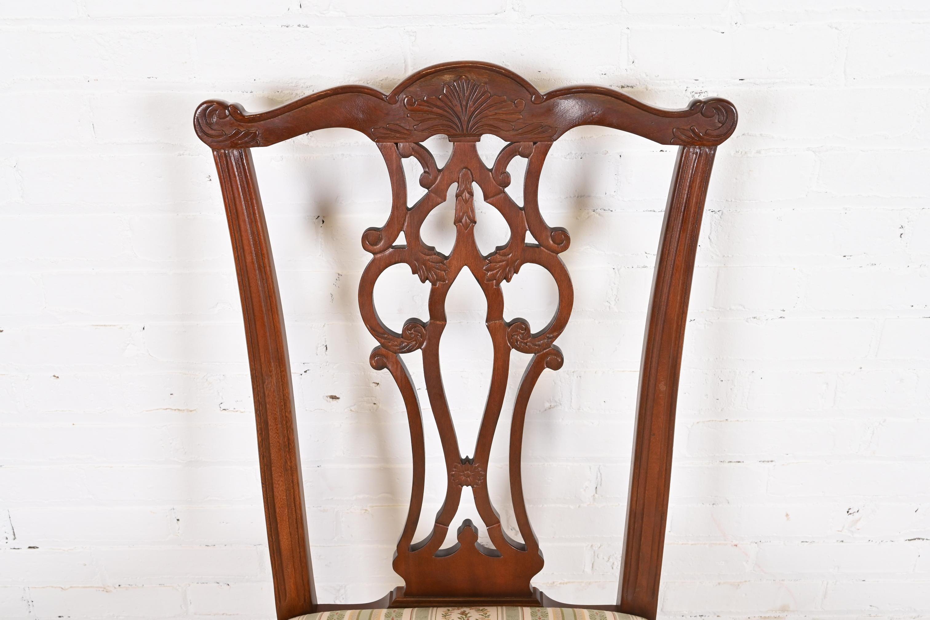 Chippendale Carved Mahogany Dining Chairs, Set of Six 3