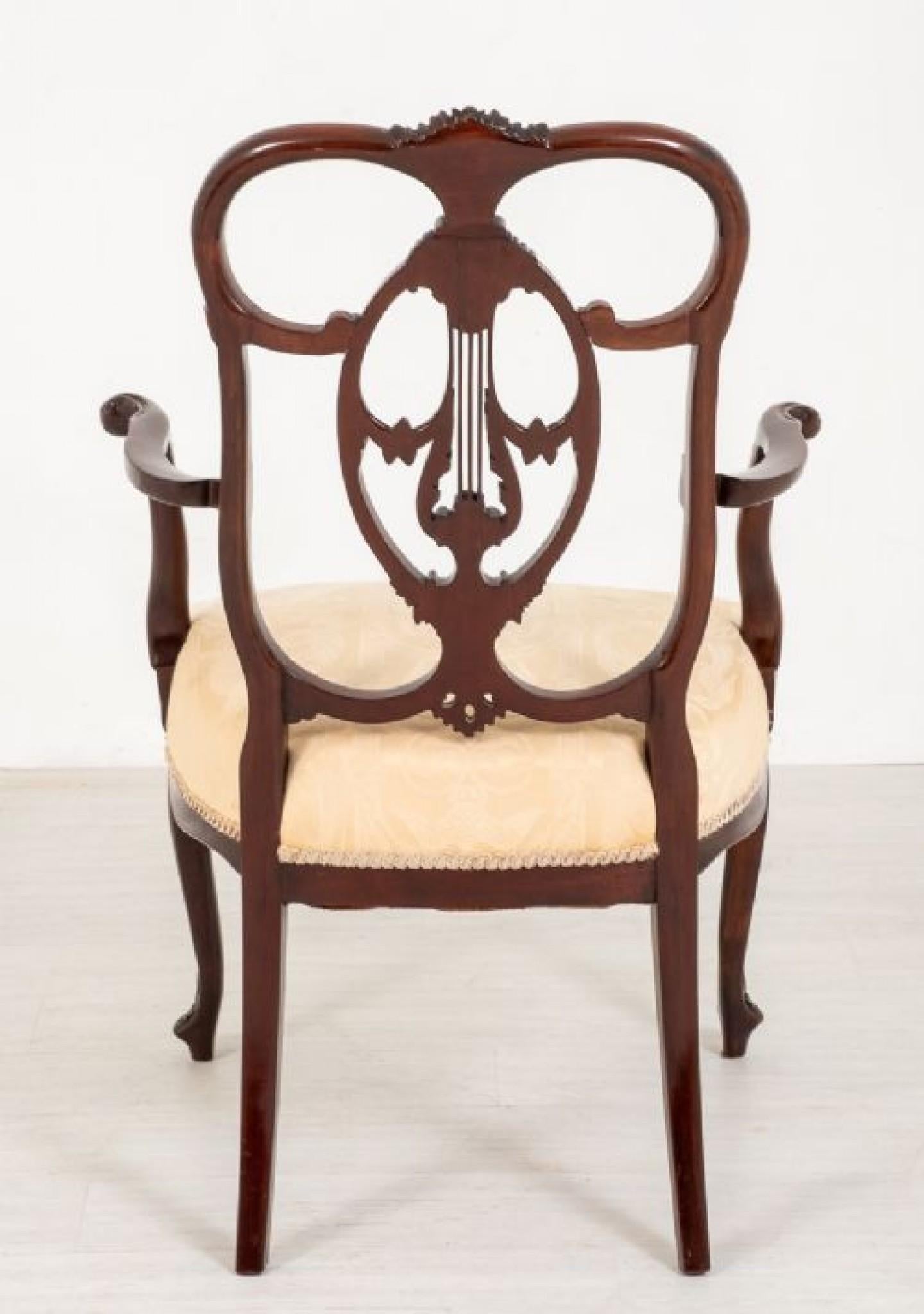 Fine XIX secolo Sedia a bracci Chippendale Carver, mogano antico, 1890 in vendita