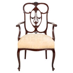 Chippendale Carver Arm Chair, Antique Mahogany, 1890