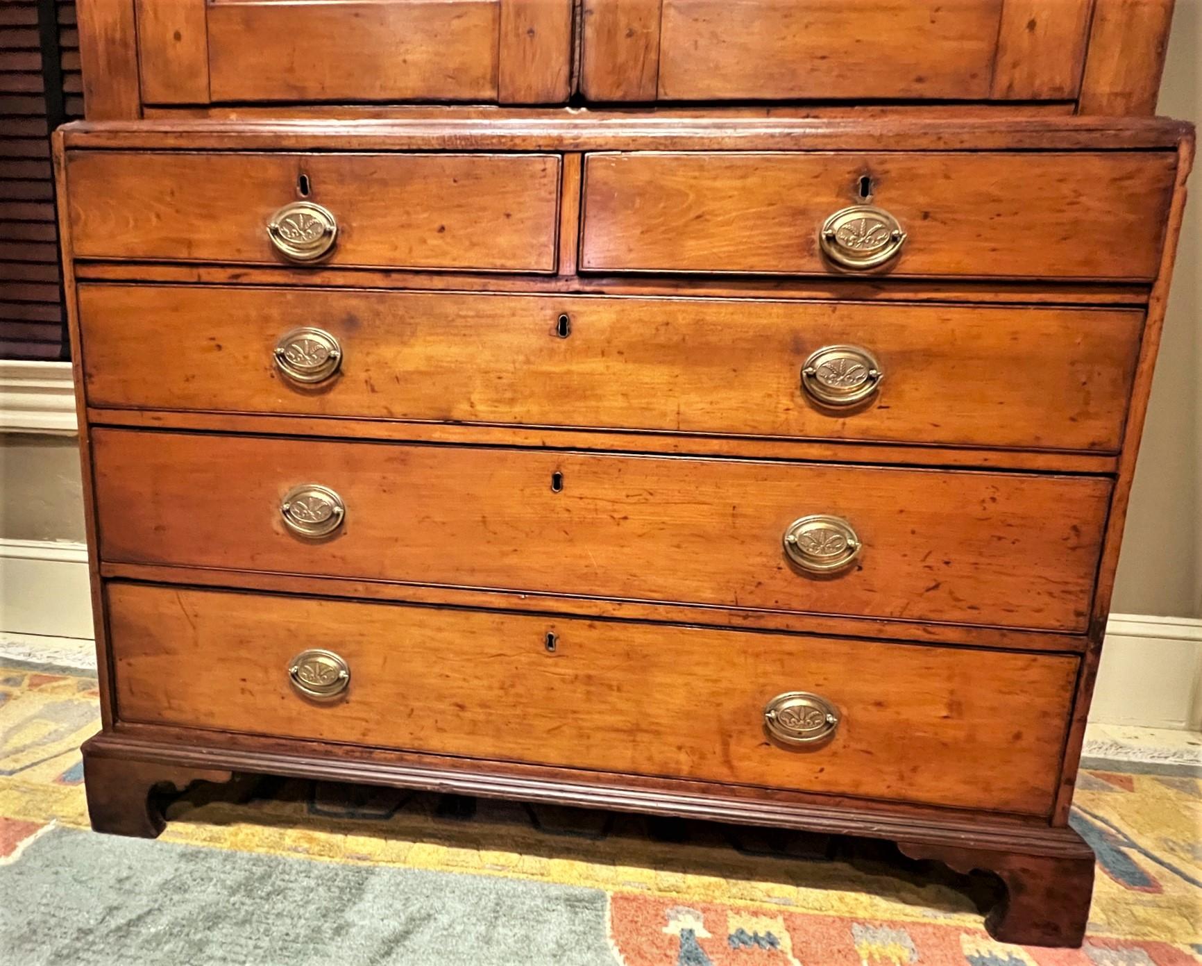 Chippendale Cherry Cabinet-On-Chest, Virginia In Good Condition In Alexandria, VA