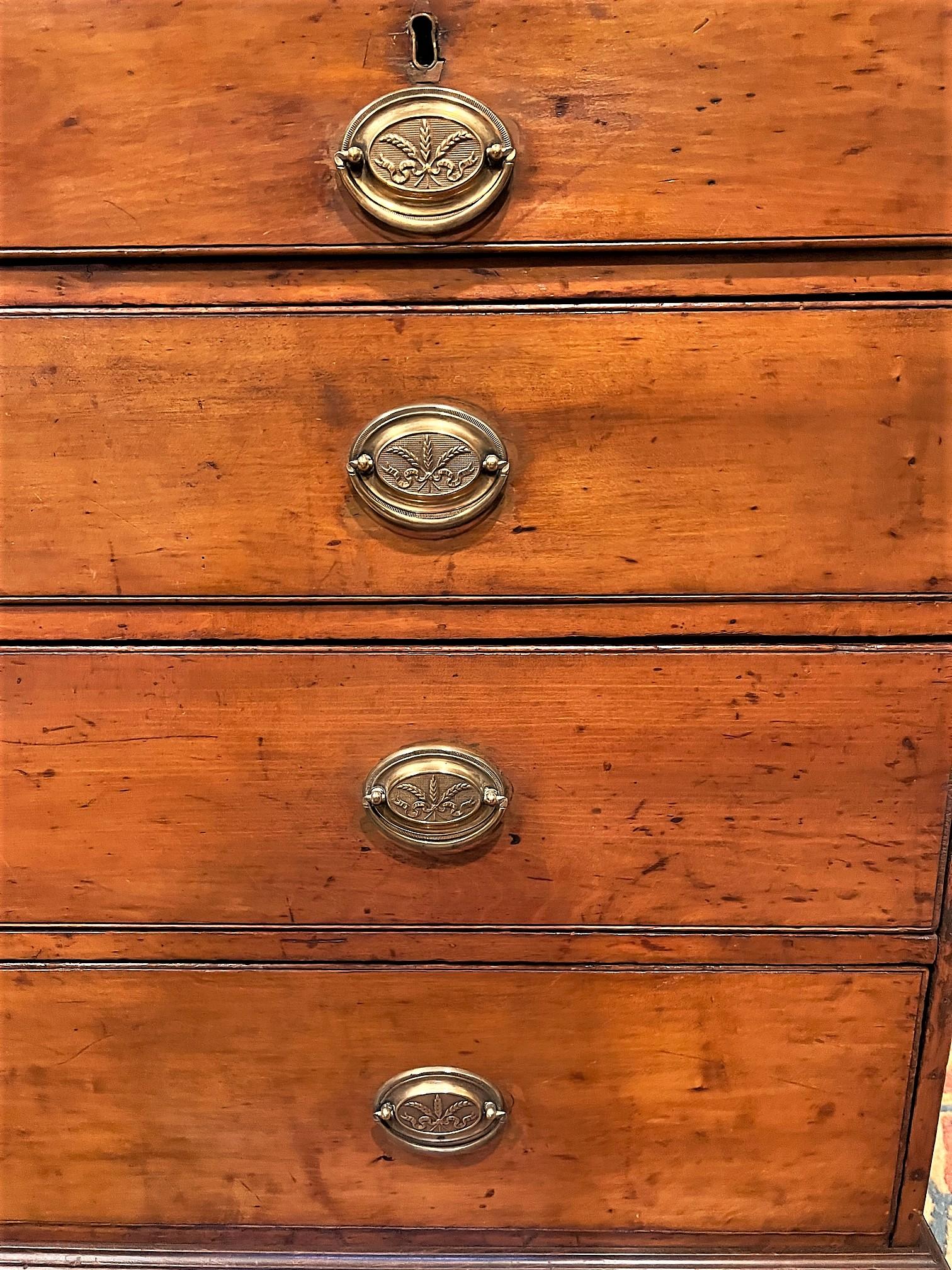 18th Century Chippendale Cherry Cabinet-On-Chest, Virginia