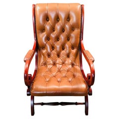 Used Chesterfield Armchair Leather Brown