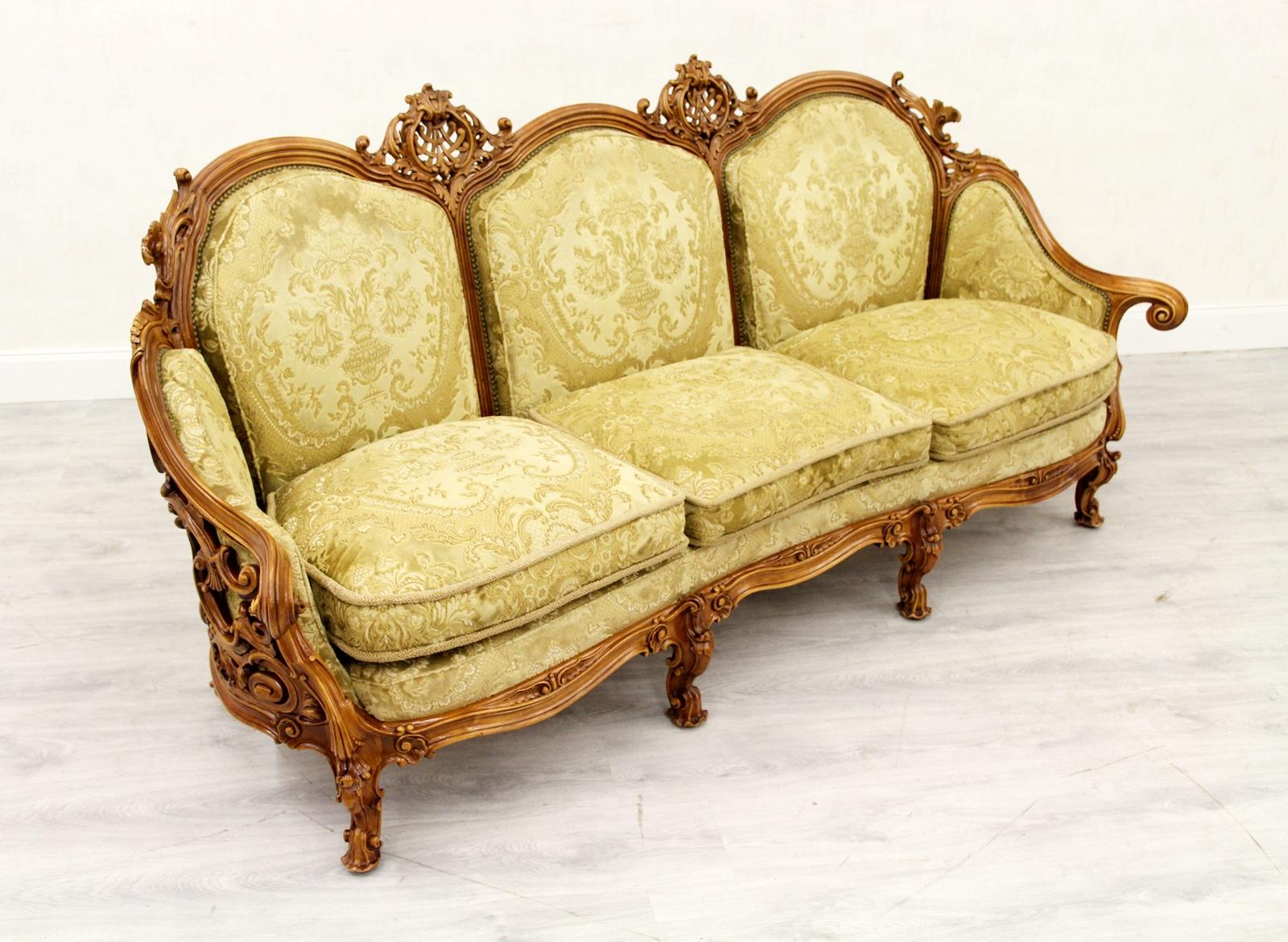 Chippendale Chesterfield Sofa Couch Armchair Baroque Antique Set For Sale 7