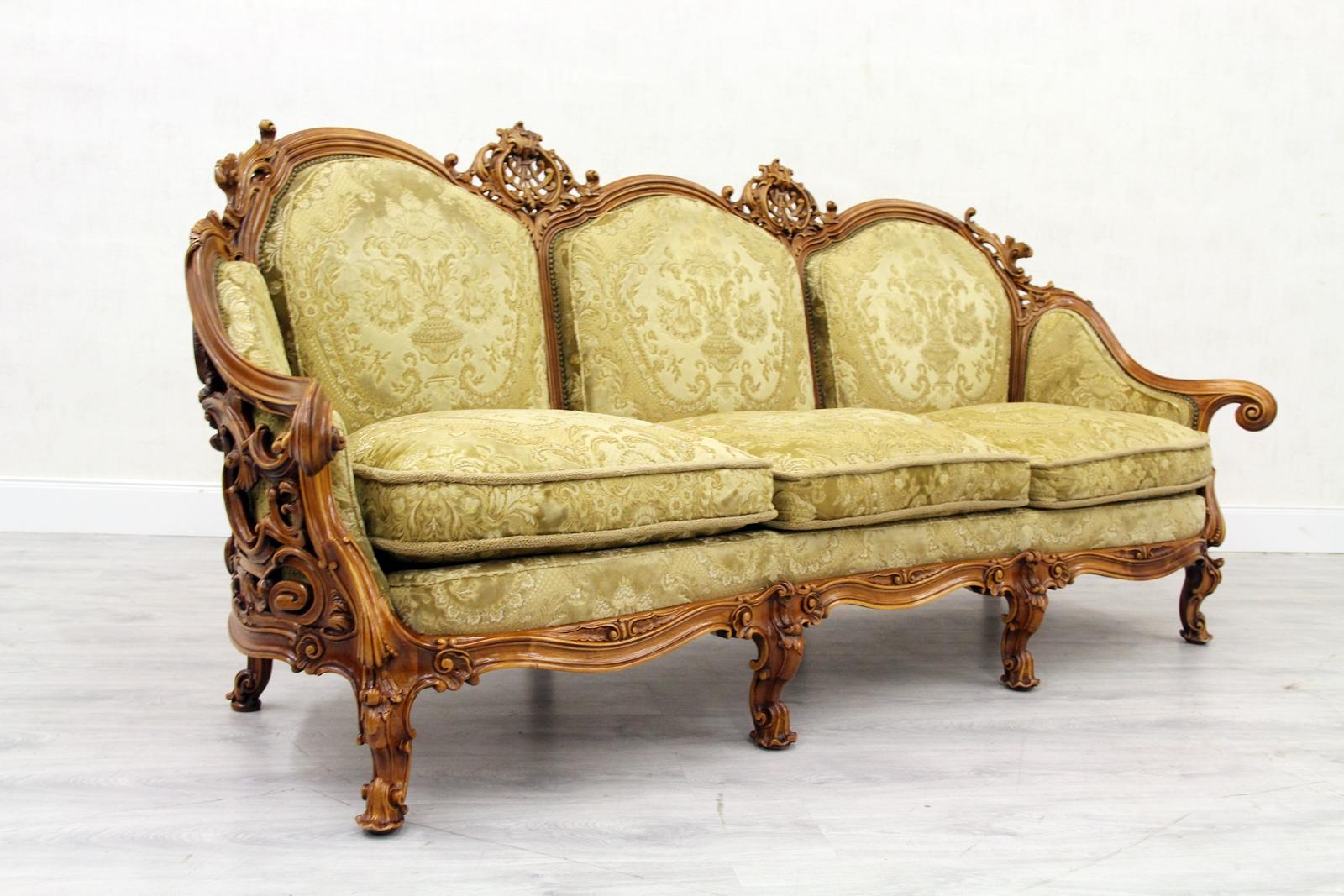 Chippendale Chesterfield Sofa Couch Armchair Baroque Antique Set For Sale 8