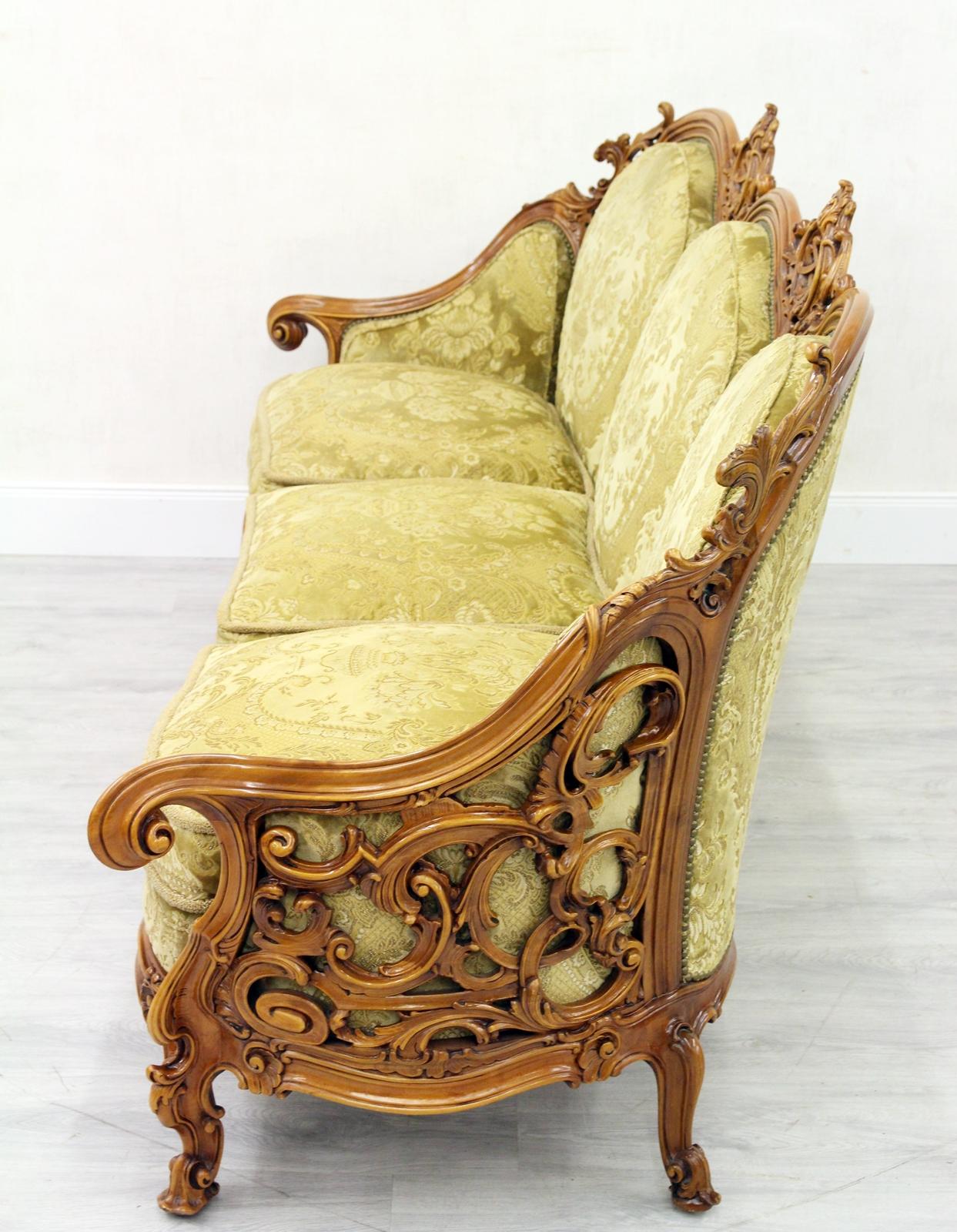 Chippendale Chesterfield Sofa Couch Armchair Baroque Antique Set For Sale 9