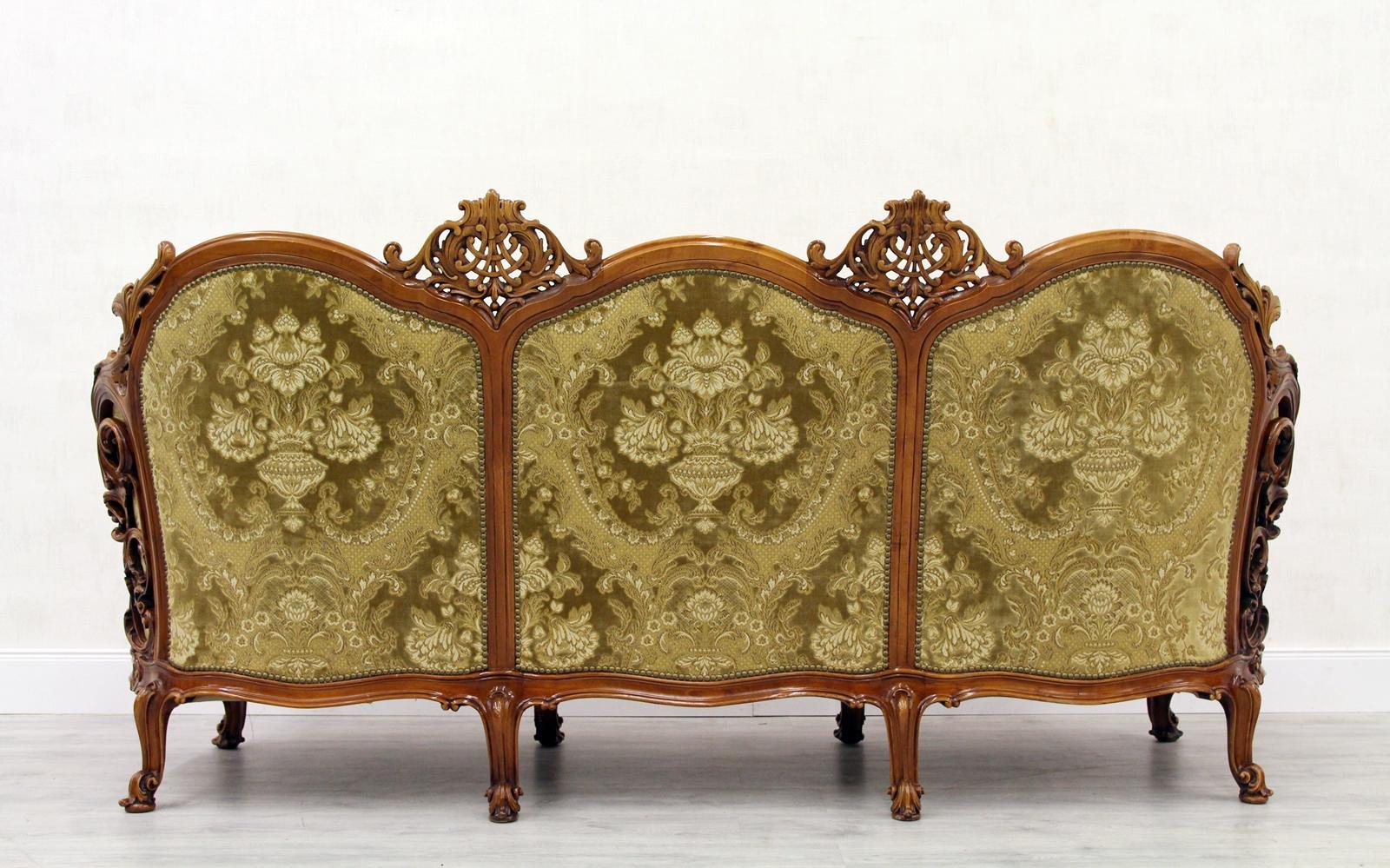 Chippendale Chesterfield Sofa Couch Armchair Baroque Antique Set For Sale 12