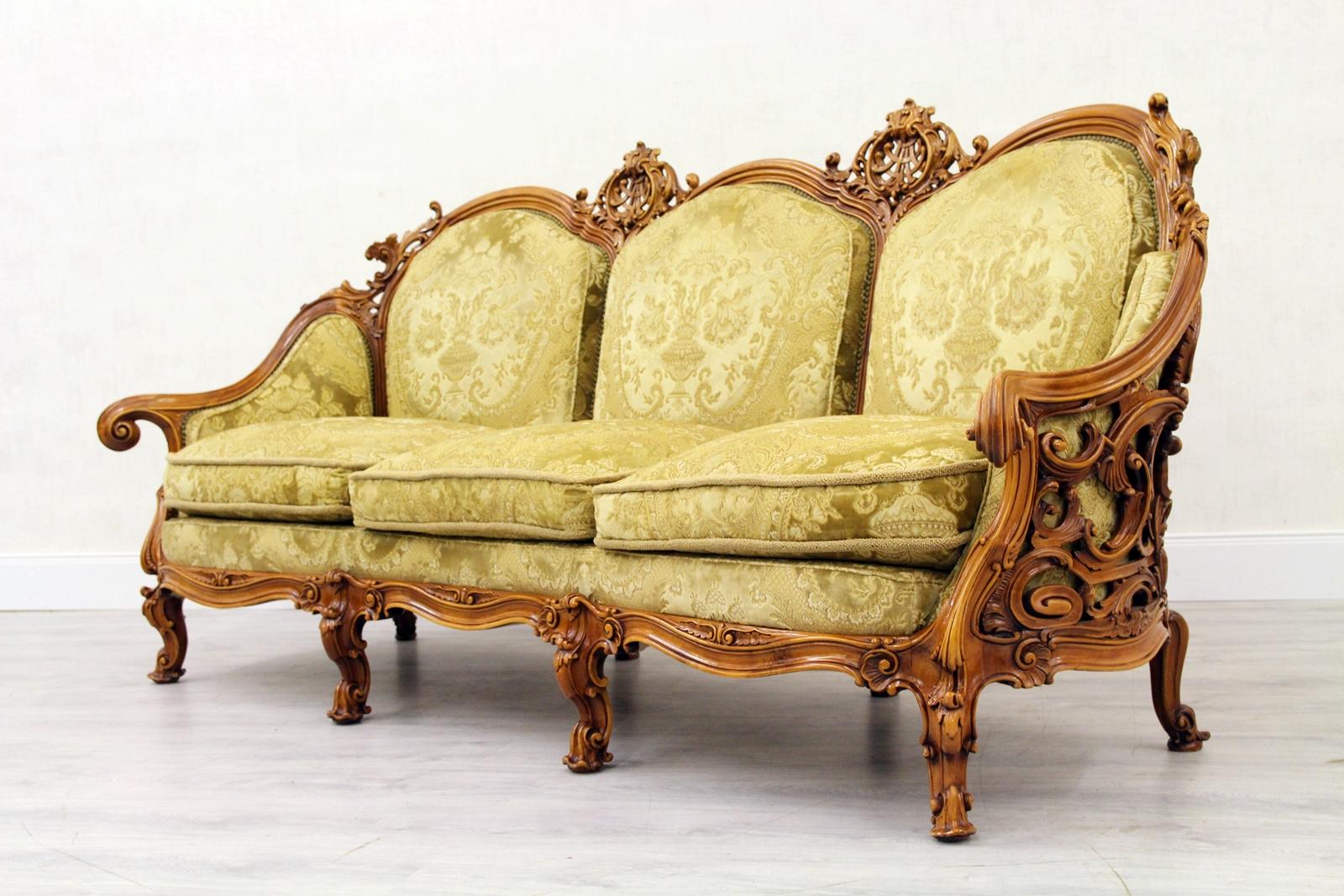 Chippendale Chesterfield Sofa Couch Armchair Baroque Antique Set For Sale 5