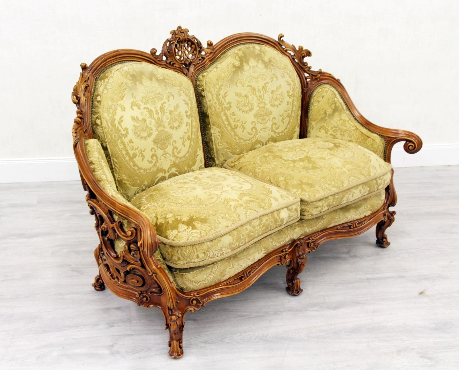 Late 20th Century Chippendale Chesterfield Sofa Couch Sessel Barock Antik Barock For Sale