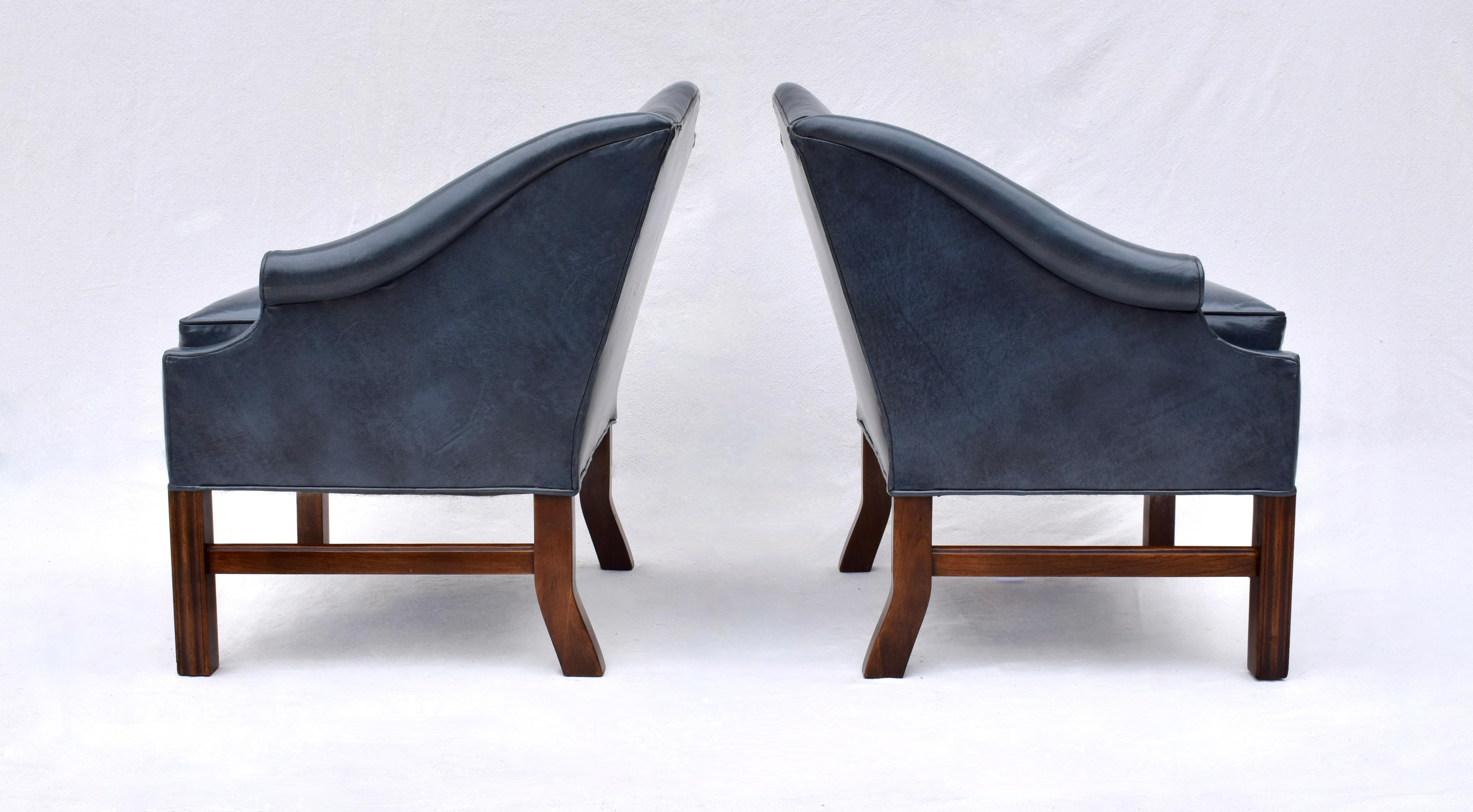 20th Century Chippendale Chesterfield Style Club Chairs