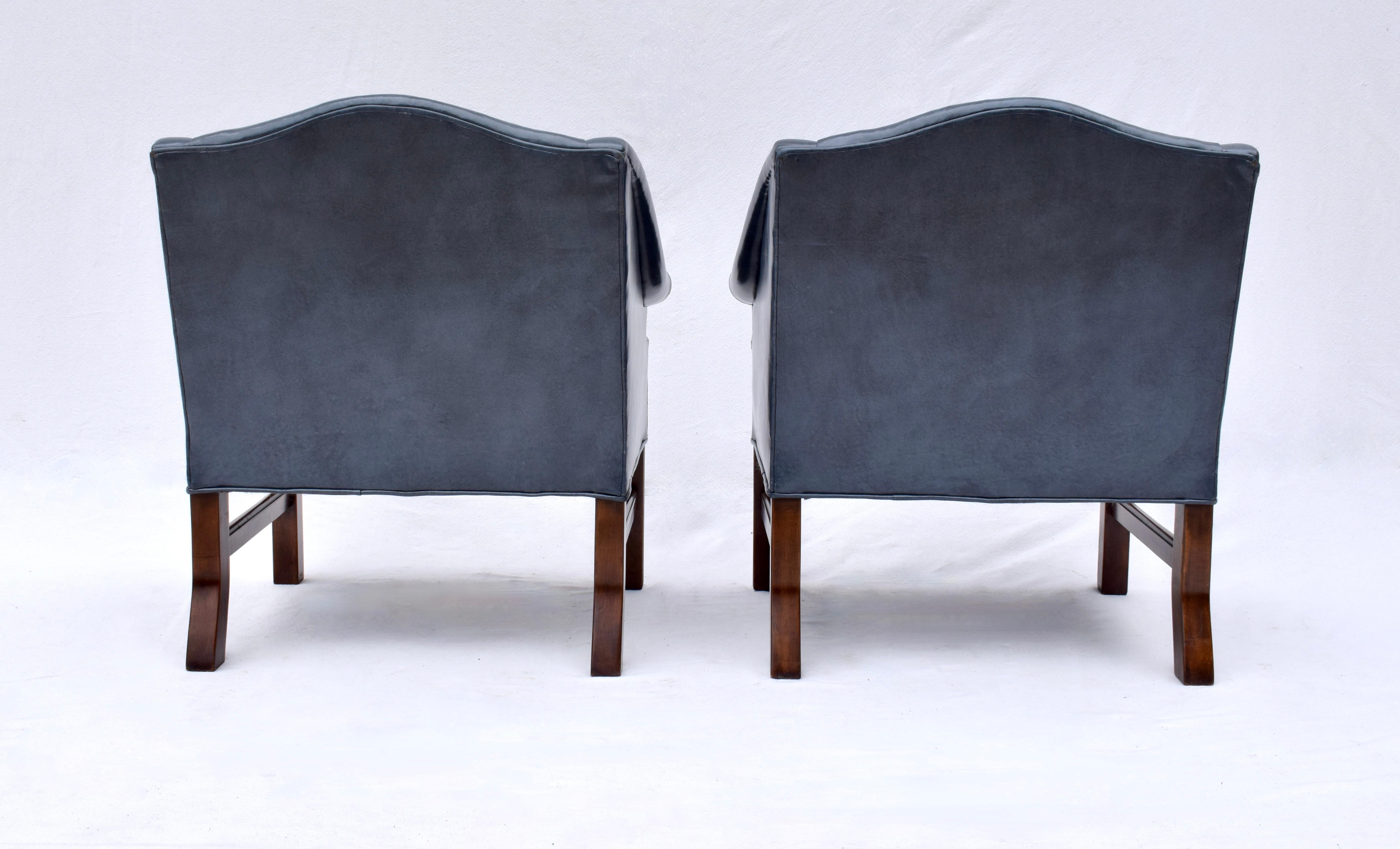 Chippendale Chesterfield Style Club Chairs 1