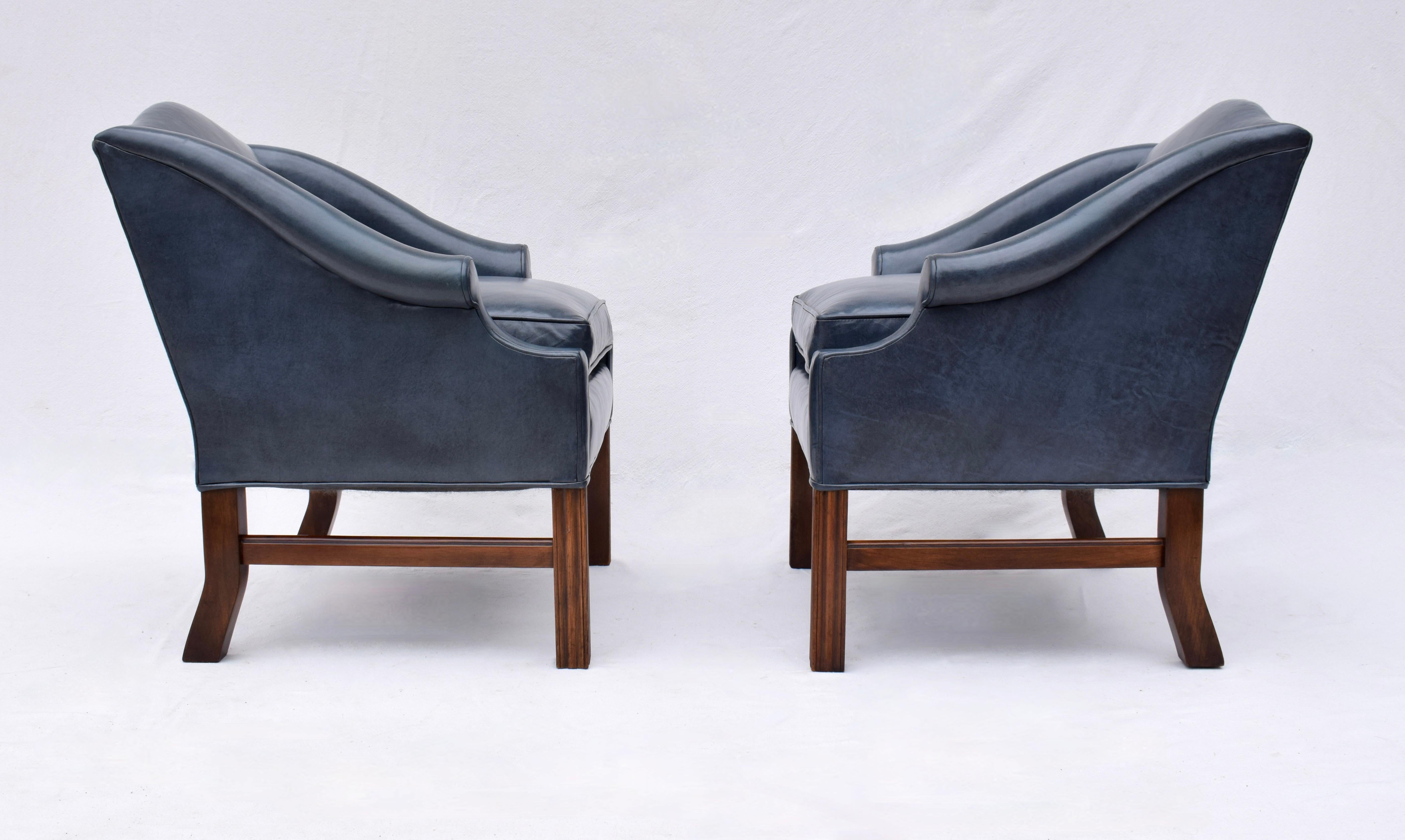 Chippendale Chesterfield Style Club Chairs 2