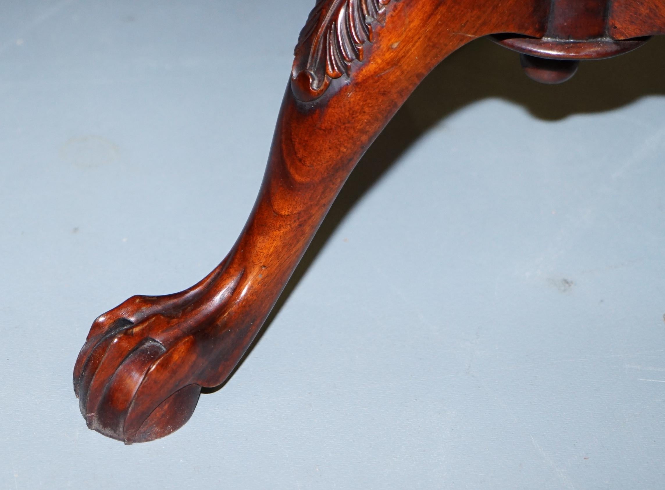 Chippendale Klaue & Kugelfüße 18. Jahrhundert Stil Dreibein Tilt Top Tisch Birdcage im Angebot 5