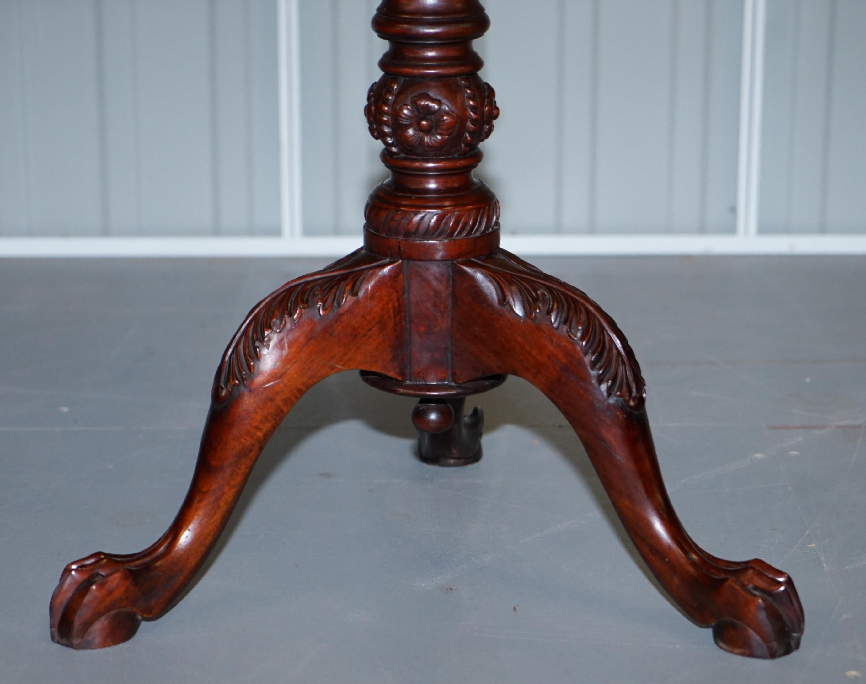 Chippendale Klaue & Kugelfüße 18. Jahrhundert Stil Dreibein Tilt Top Tisch Birdcage im Angebot 1