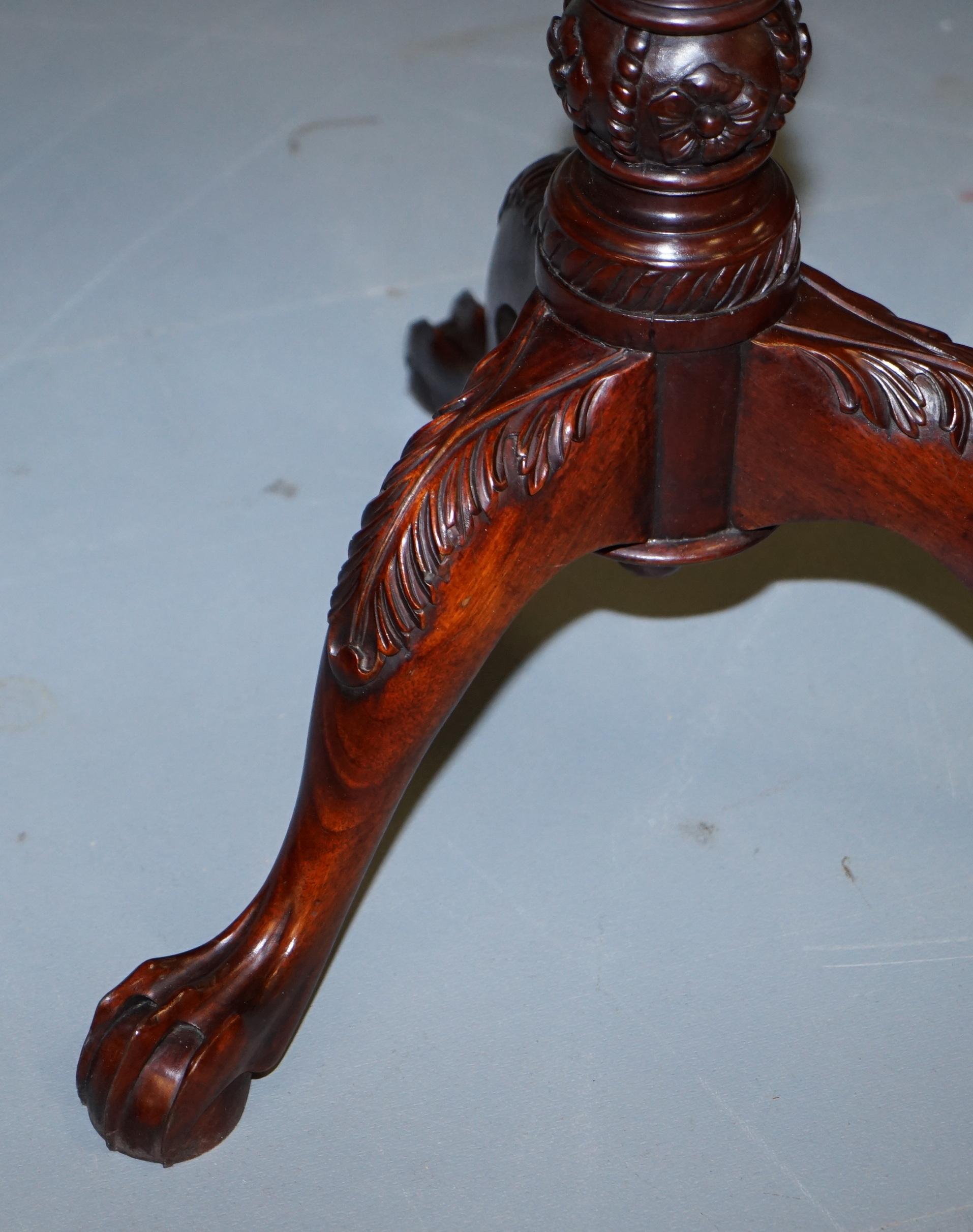Chippendale Klaue & Kugelfüße 18. Jahrhundert Stil Dreibein Tilt Top Tisch Birdcage im Angebot 2