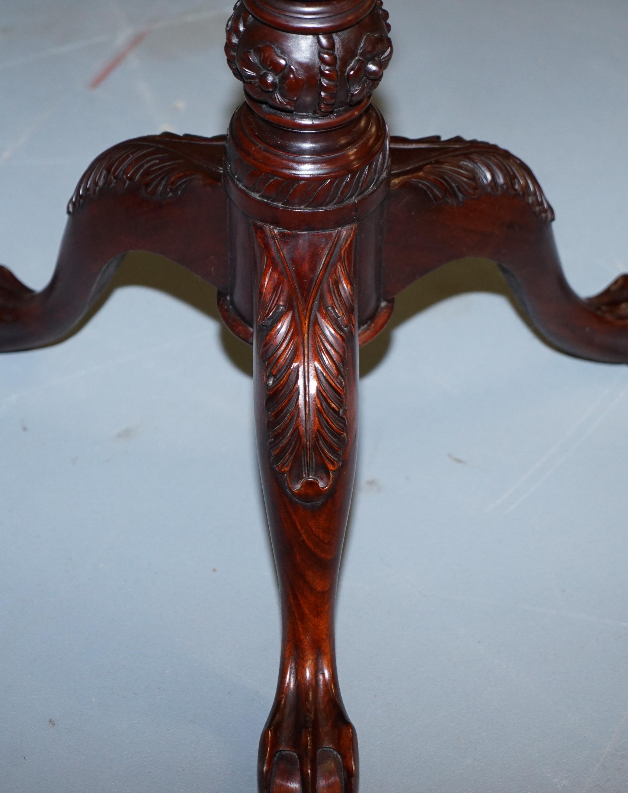 Chippendale Claw & Ball Feet 18th Century Style Tripod Tilt Top Table Birdcage For Sale 3