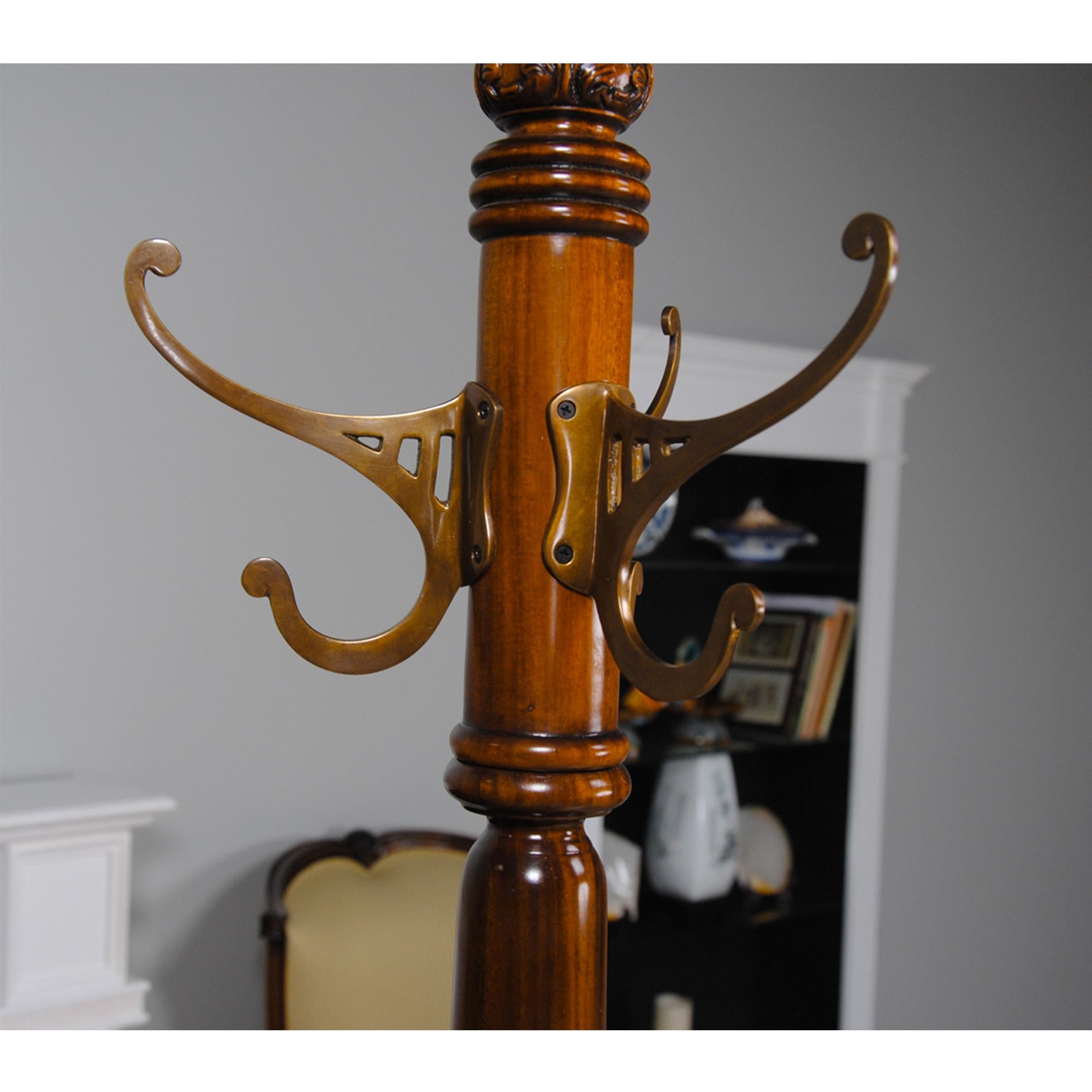 Hand-Carved Chippendale Coat Tree  For Sale