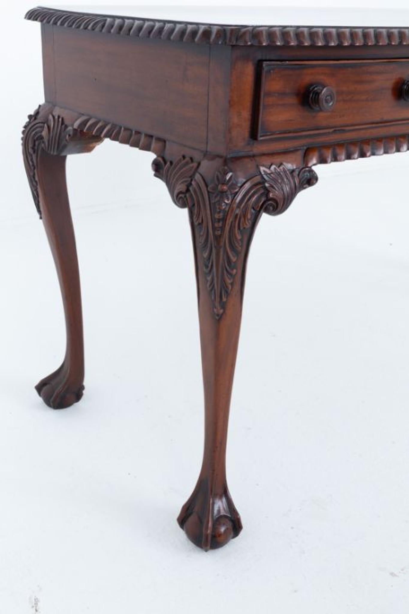Chippendale Console Table Mahogany Revival Side Ball and Claw For Sale 2
