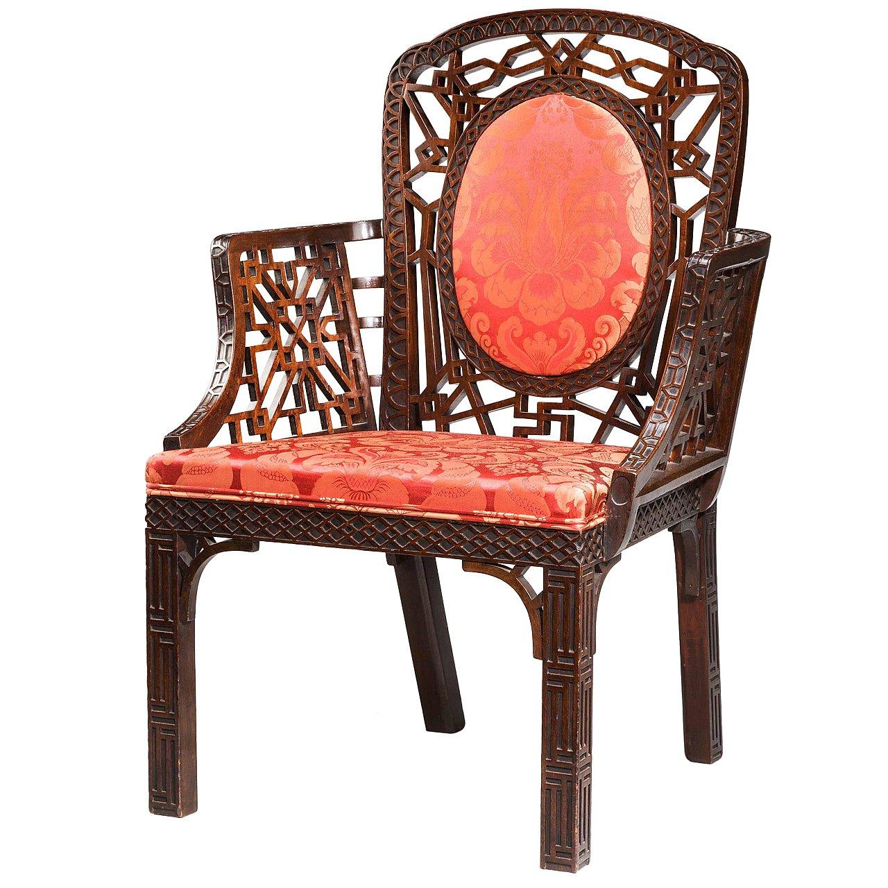 Chippendale Design Armchair. From the "Chinese Period"
