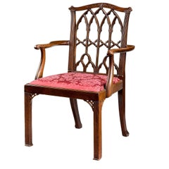 Chippendale Design Armchair with Fine Gothic Details