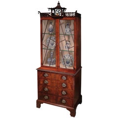 Chippendale Design Mahogany Display Bookcase