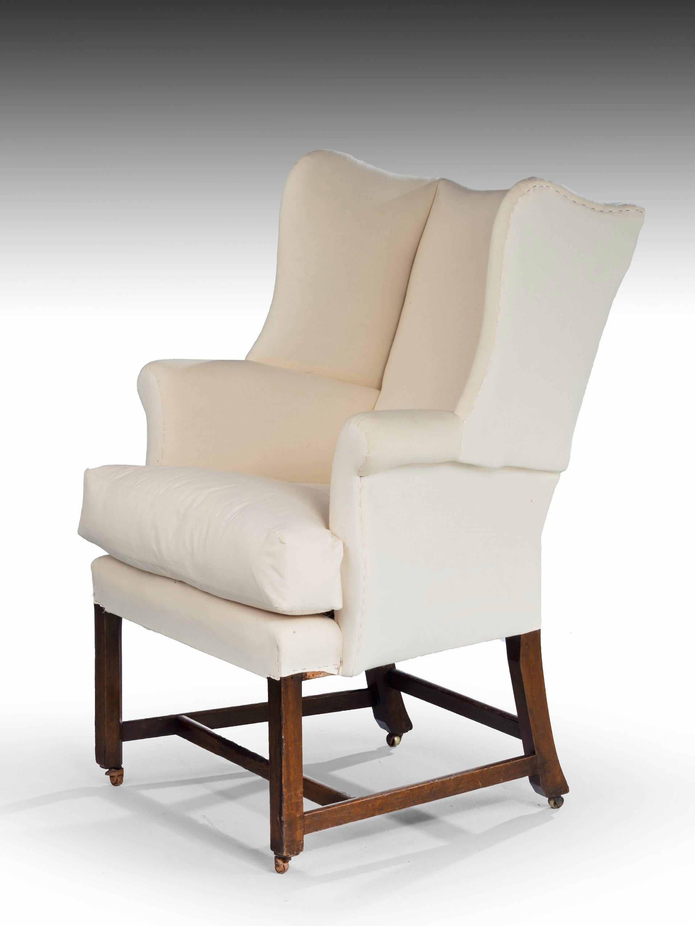 English Chippendale Design Wing Chair of Small Proportions