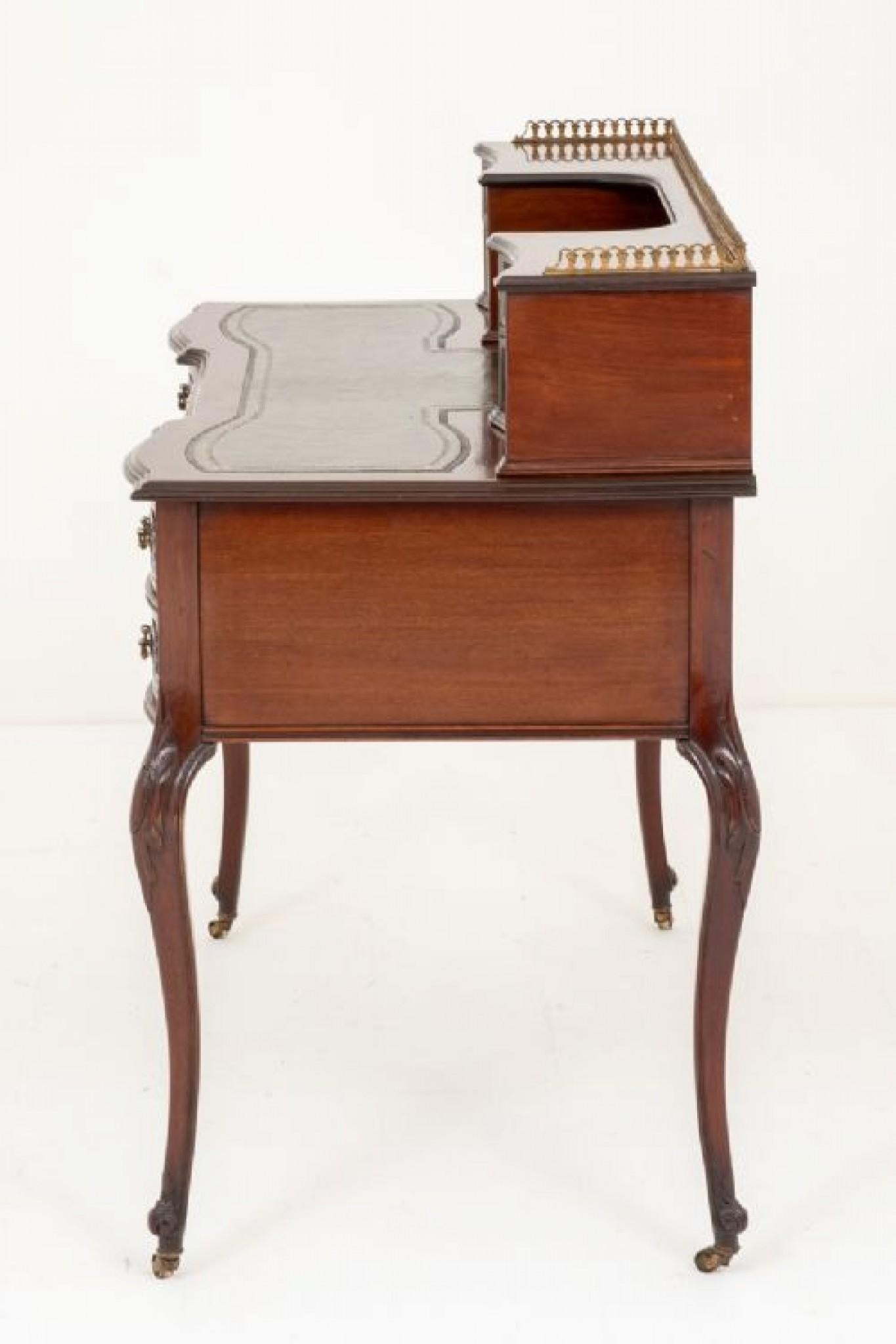 Late 19th Century Chippendale Desk, Mahogany Writing Table Antique, 1890 For Sale