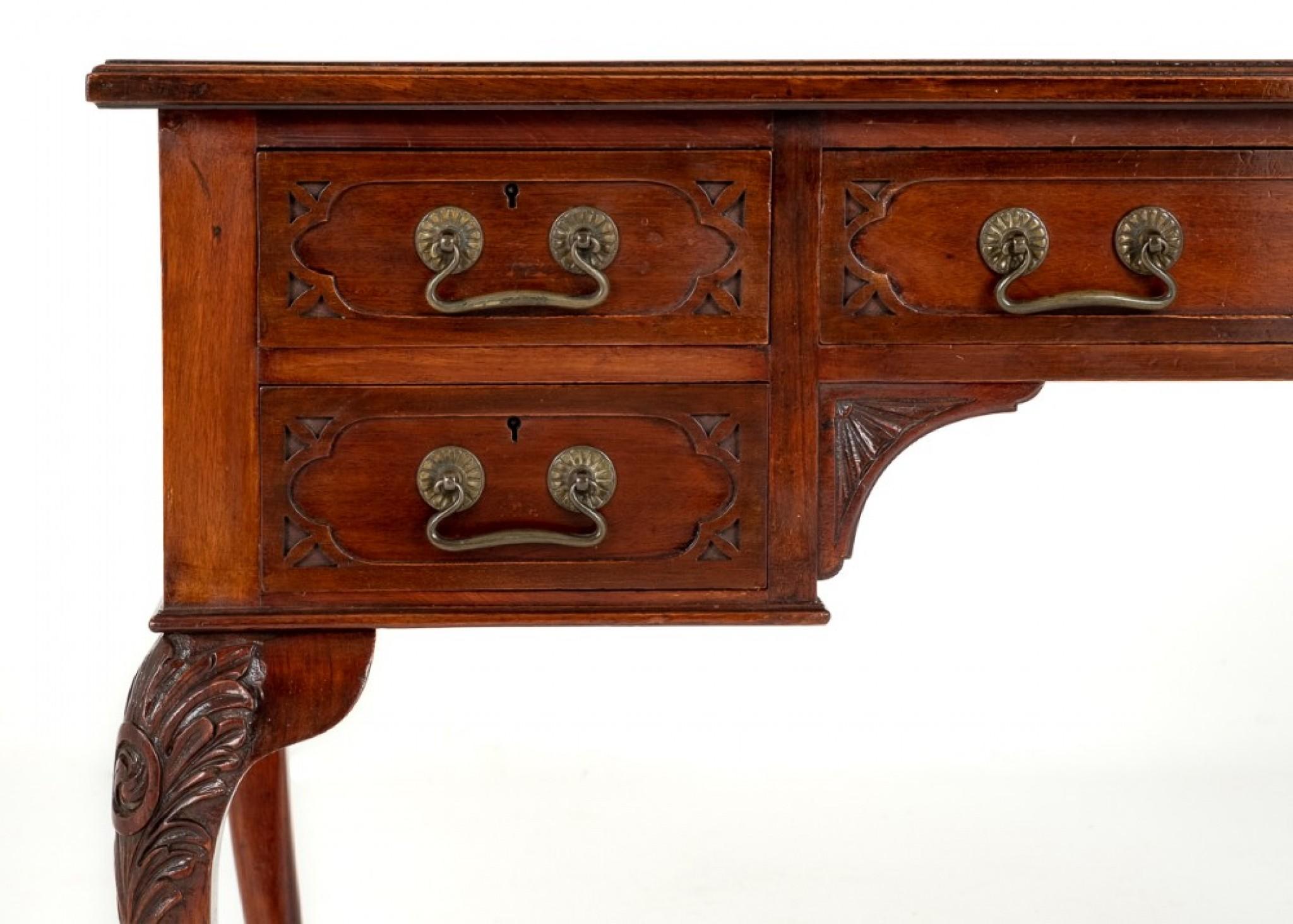 Chippendale Desk Mahogany Writing Table Ball and Claw For Sale 2