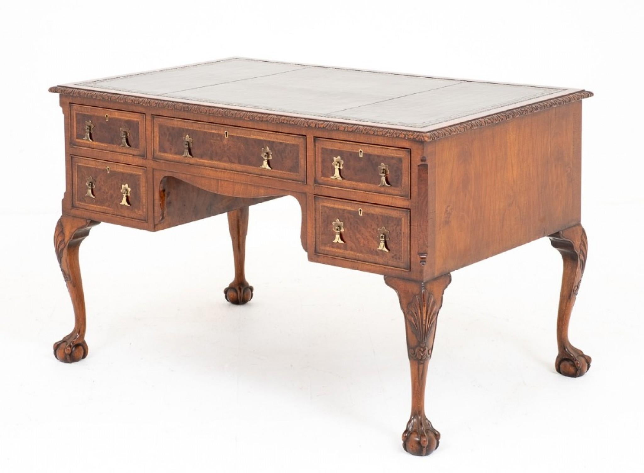 Chippendale Desk Writing Table Walnut Antique For Sale 6
