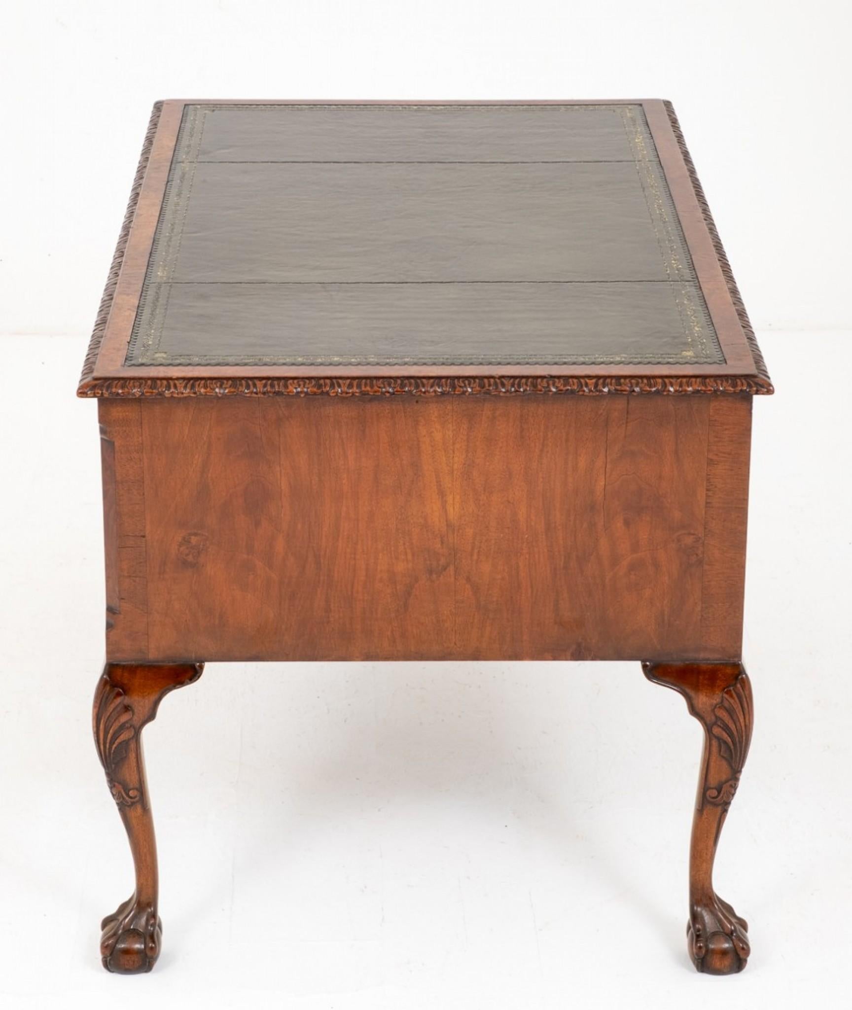 Chippendale Desk Writing Table Walnut Antique For Sale 2