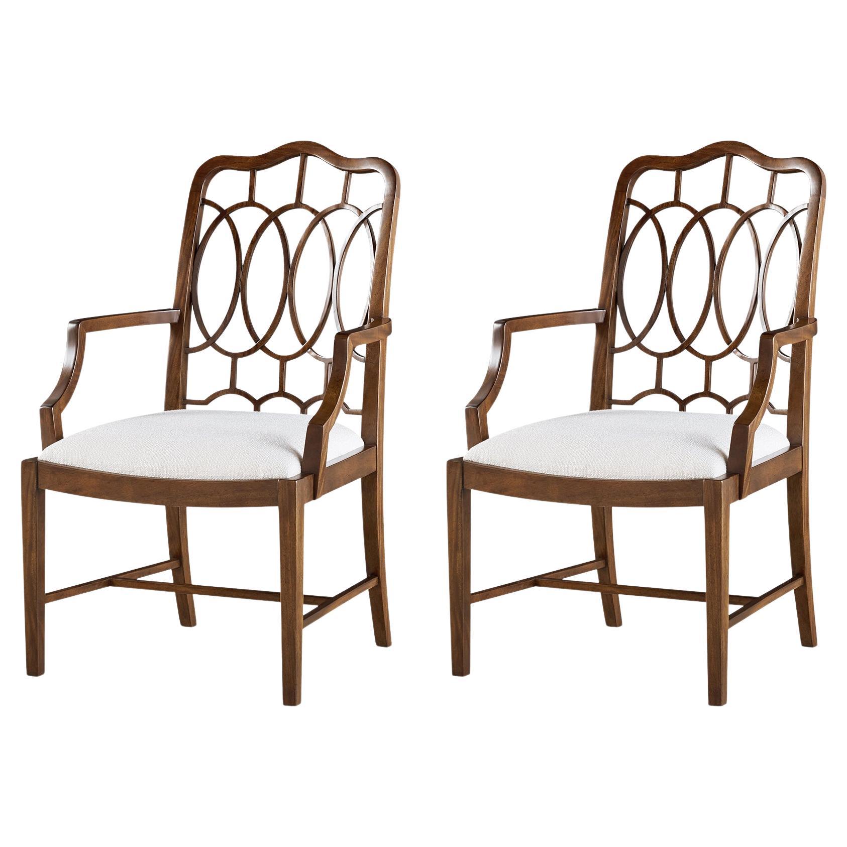 Poltrona da pranzo Chippendale (Set di 2)