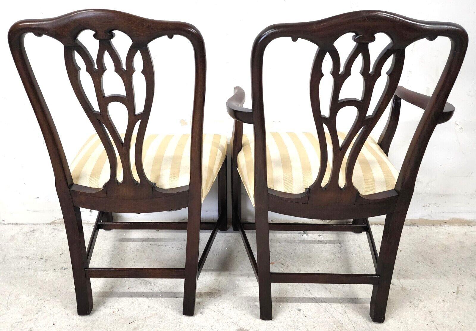 Chaises de salle à manger Chippendale en acajou ancien des années 1800, lot de 6 en vente 2