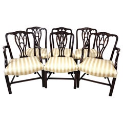 Chippendale Dining Chairs Antique 1800s Mahogany, Set of 6