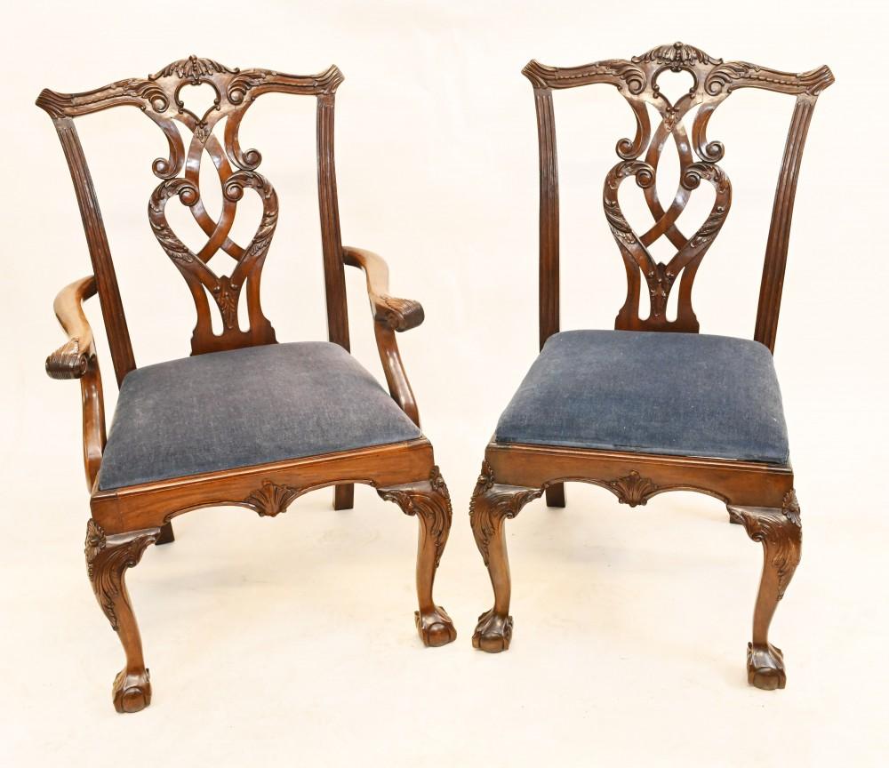 Chippendale Dining Chairs Mahogany Ball and Claw For Sale 4