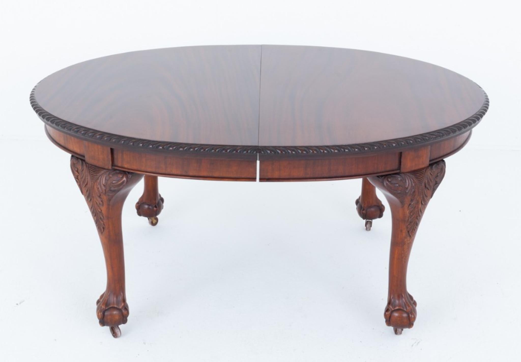 Début du 20ème siècle Table de salle à manger Chippendale Acajou 10 places en vente