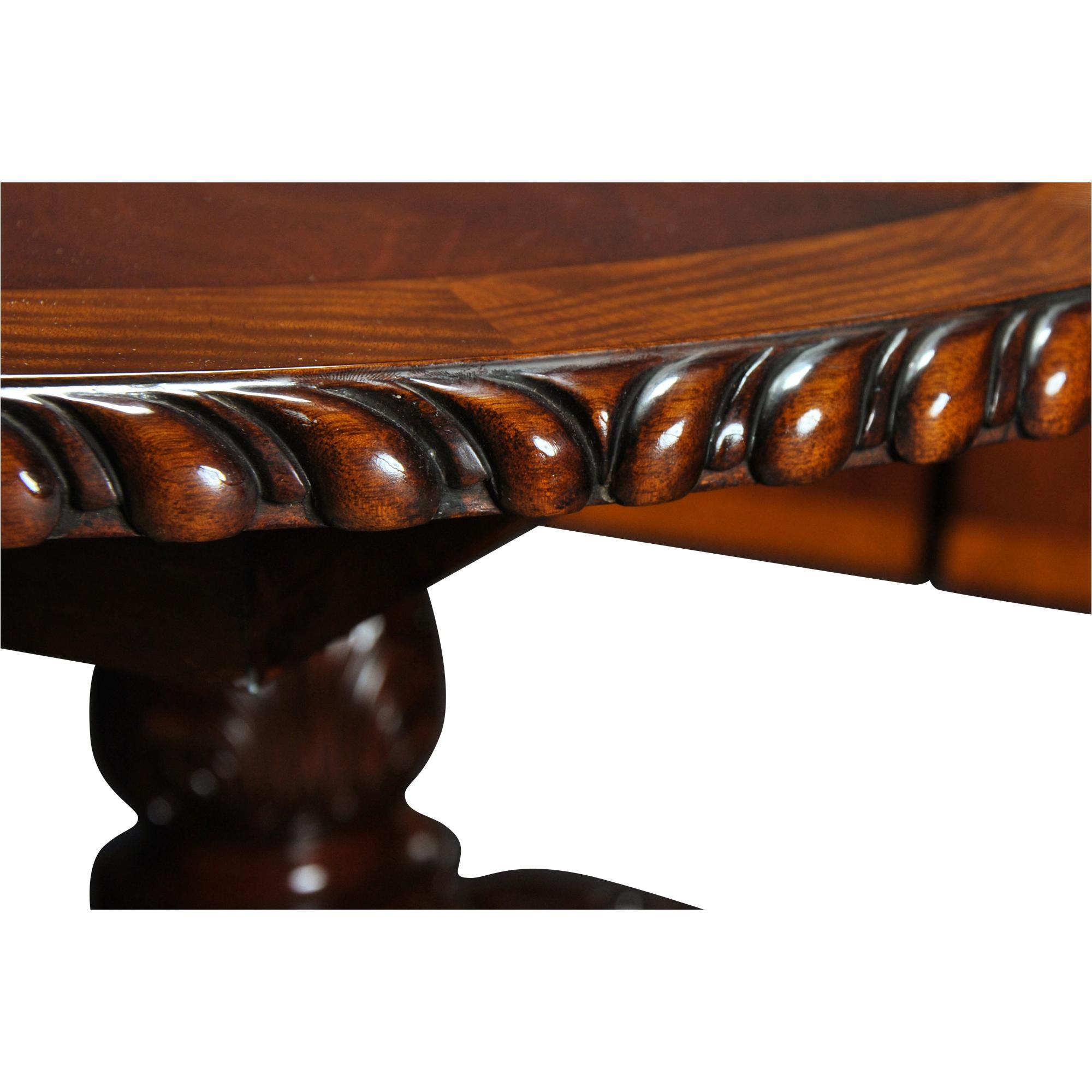Hand-Carved Chippendale Dining Table For Sale