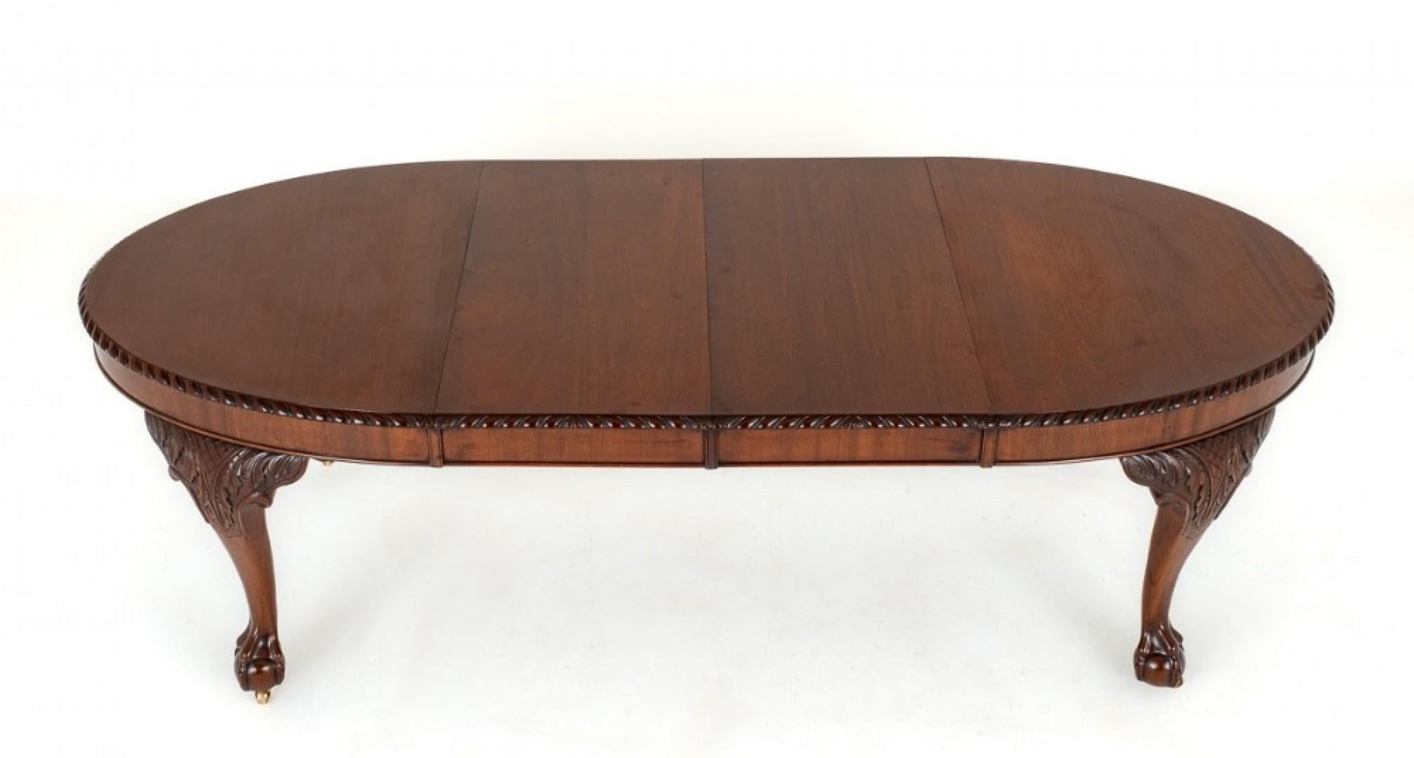 Late 19th Century Chippendale Dining Table Mahogany Exending 1890 Ball and Claw