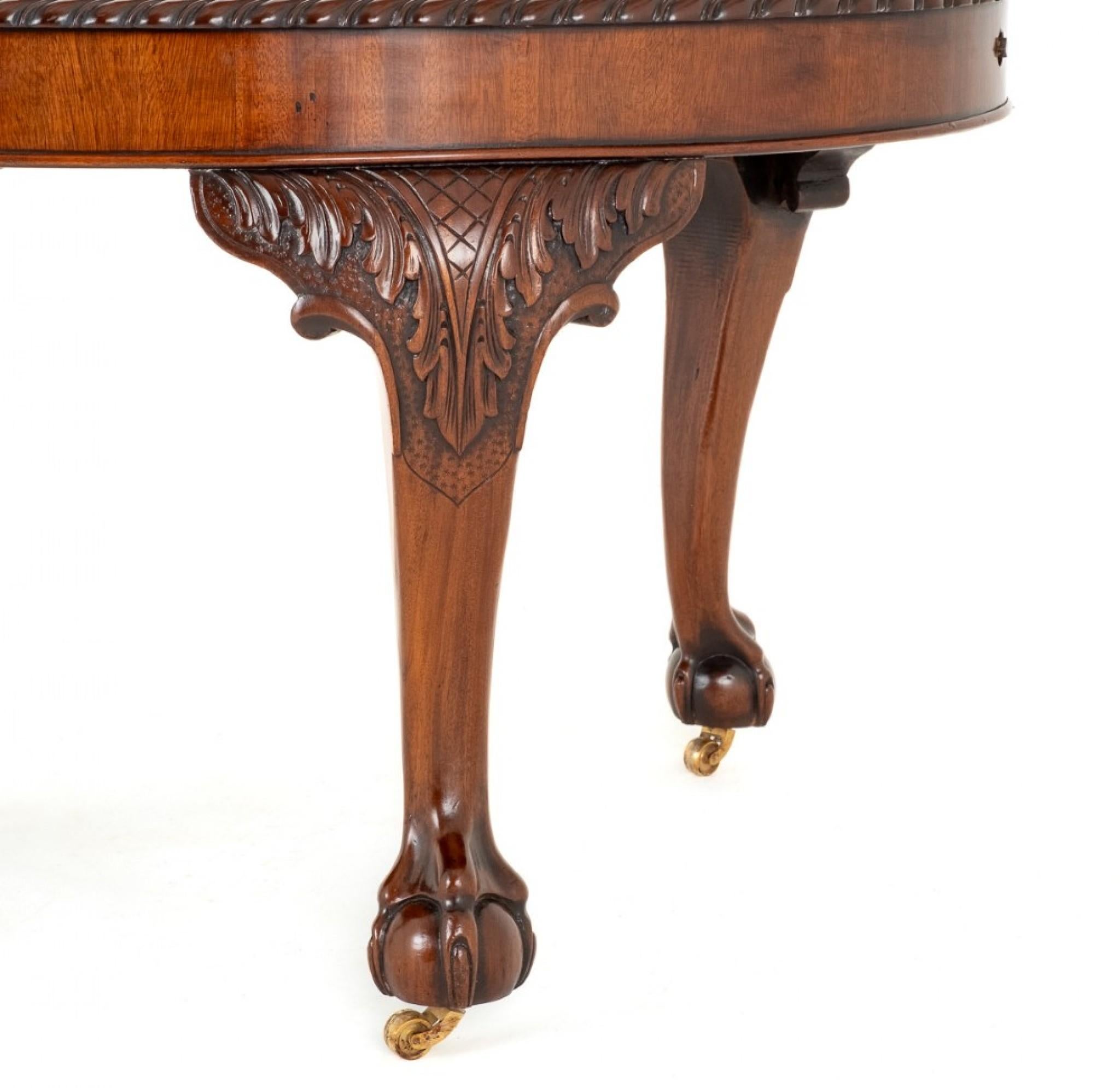 Chippendale Dining Table Mahogany Exending 1890 Ball and Claw 3