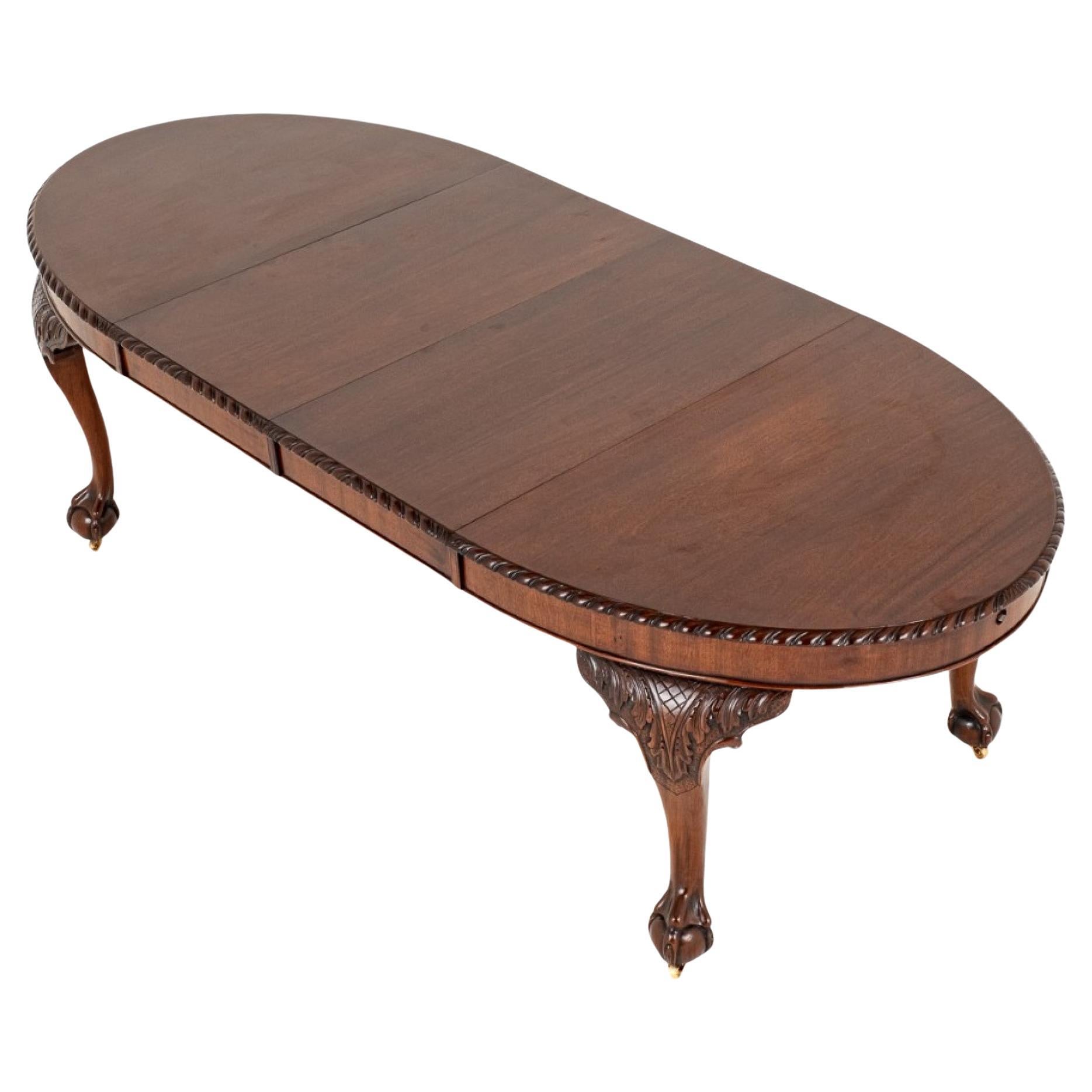 Chippendale Dining Table Mahogany Exending 1890 Ball and Claw